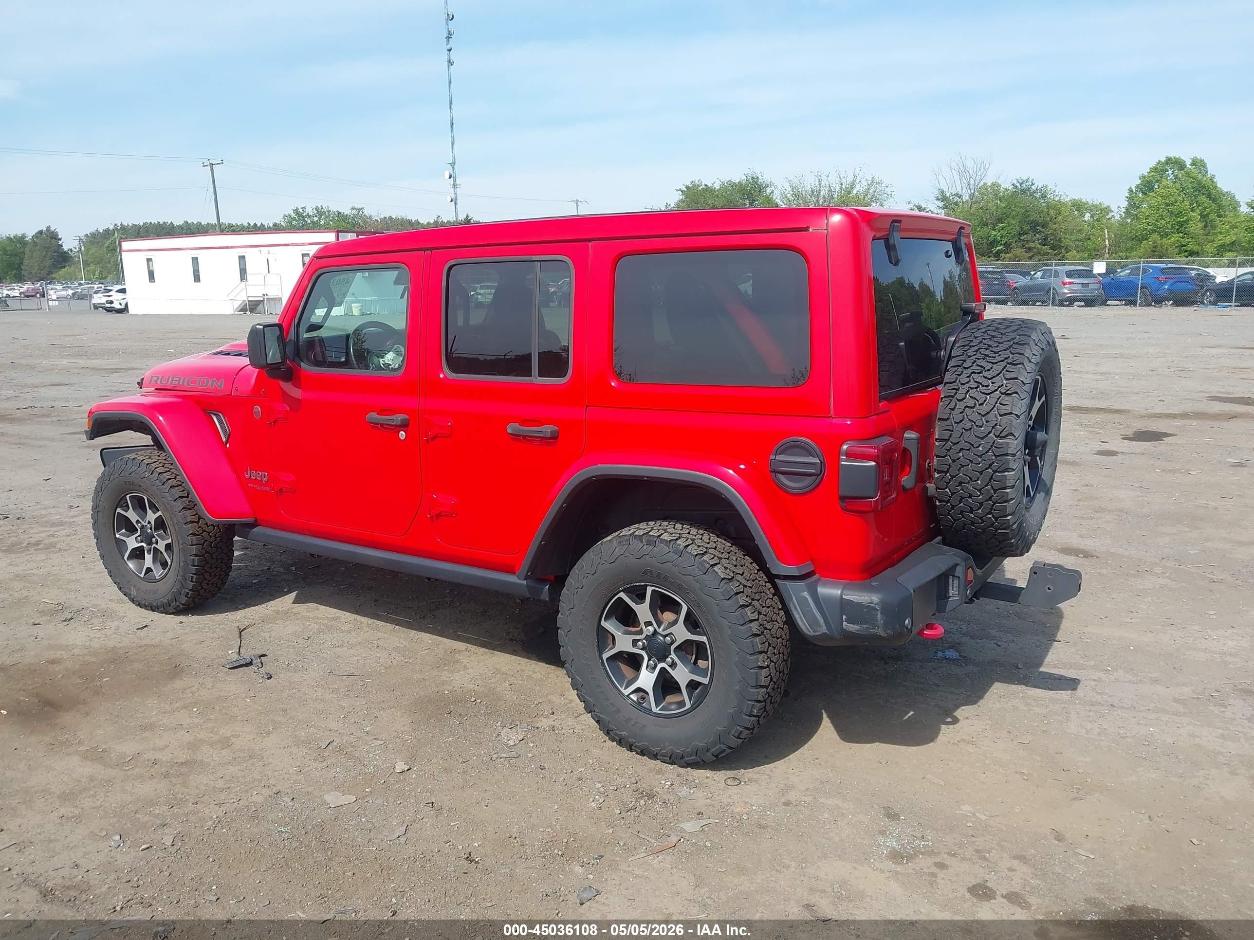 2020 Jeep Wrangler Unlimited Rubicon 4x4 Красный vin: 1C4HJXFG0LW312995