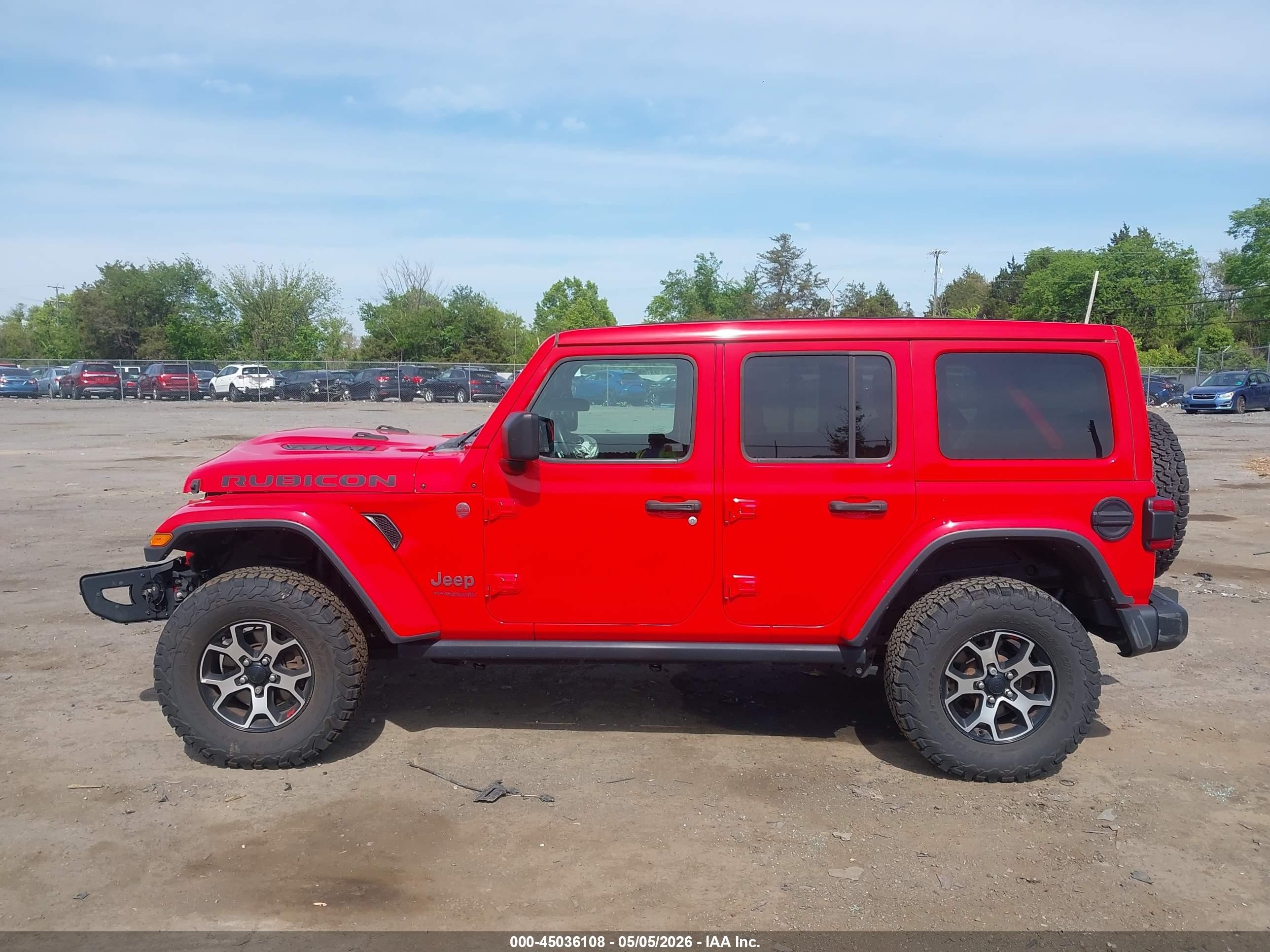 2020 Jeep Wrangler Unlimited Rubicon 4x4 Красный vin: 1C4HJXFG0LW312995