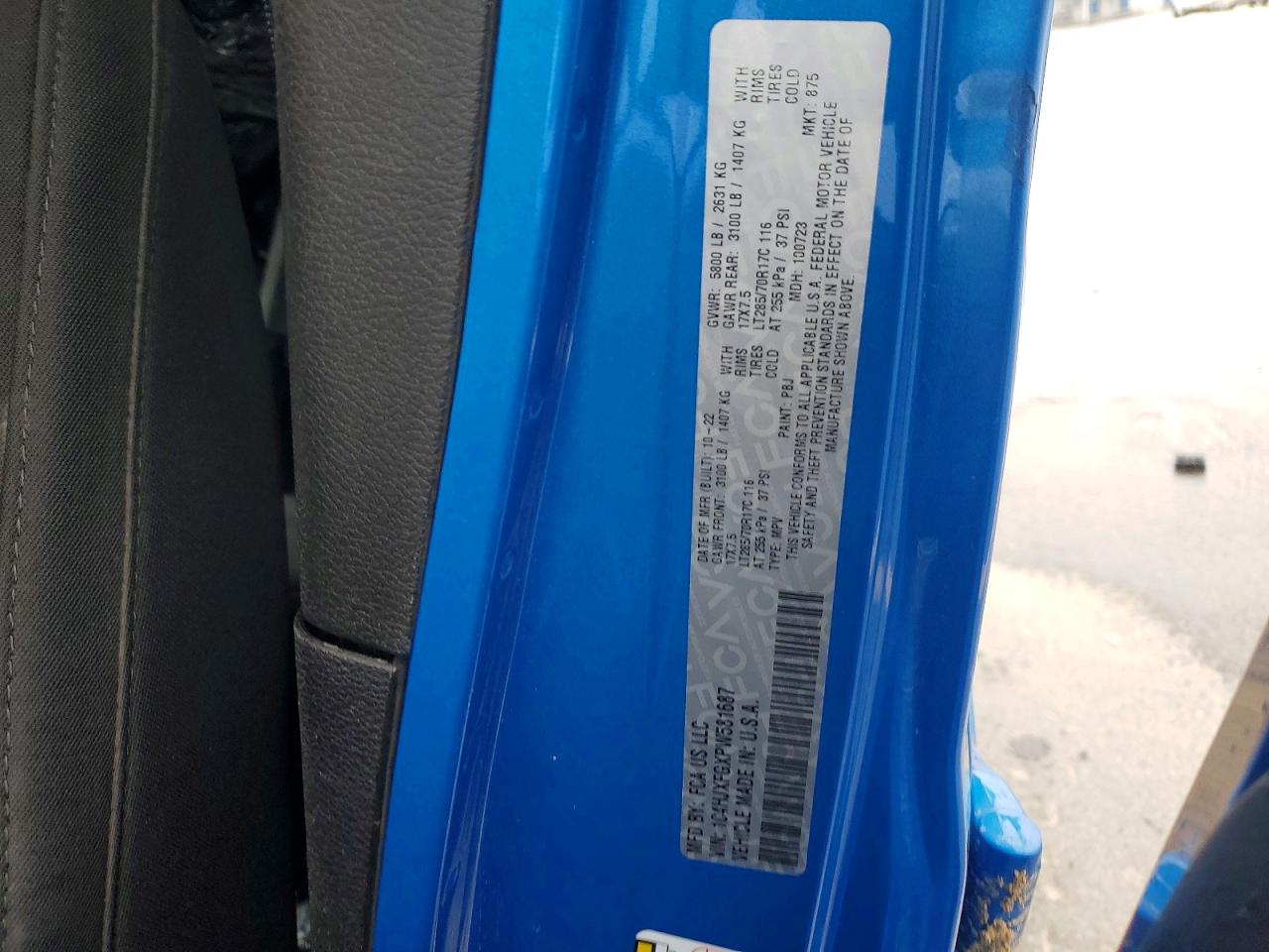 2023 Jeep Wrangler Rubicon Blue vin: 1C4HJXFGXPW581687