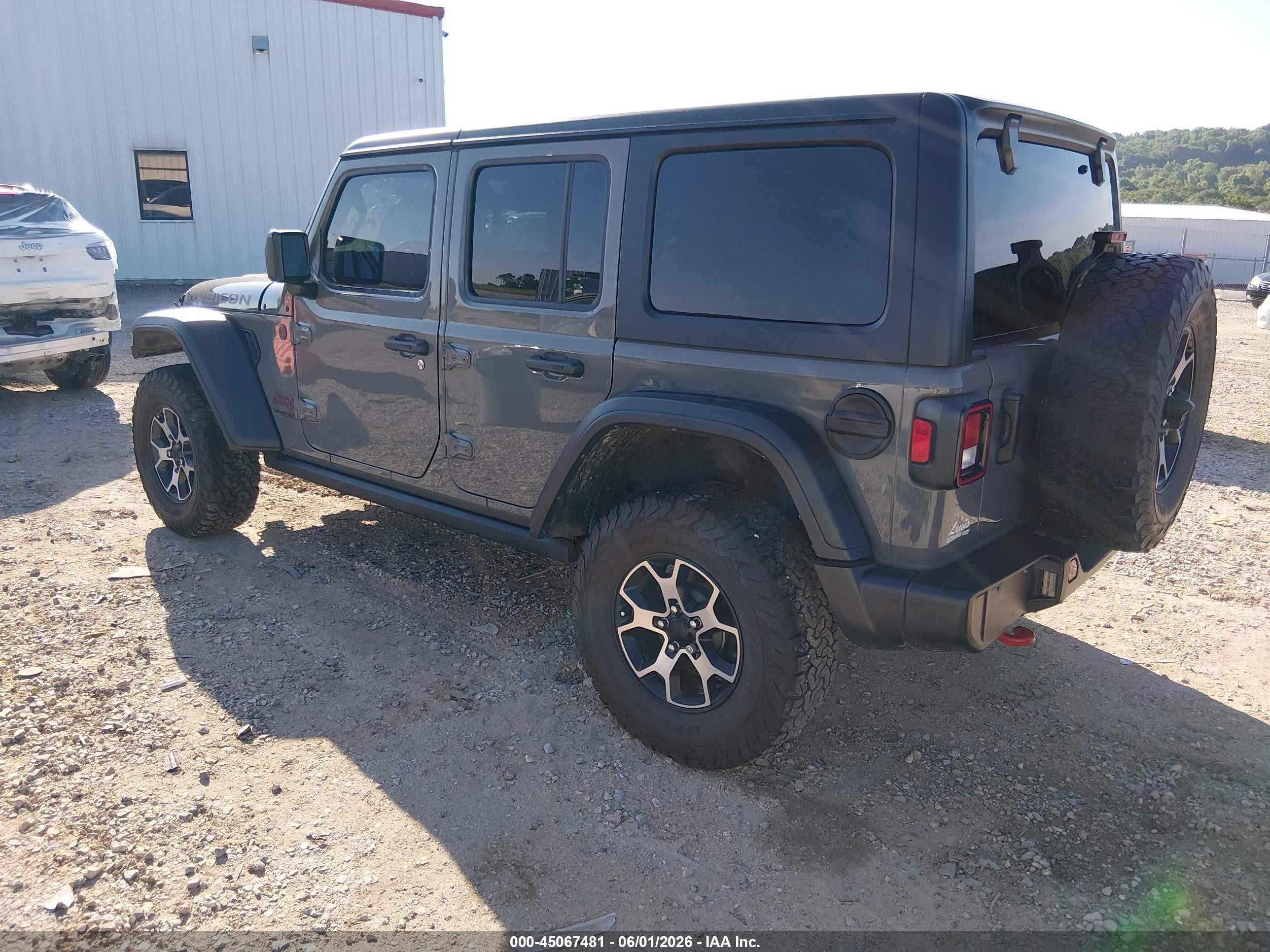 2022 Jeep Wrangler Unlimited Rubicon 4x4 Gray vin: 1C4HJXFN5NW161928