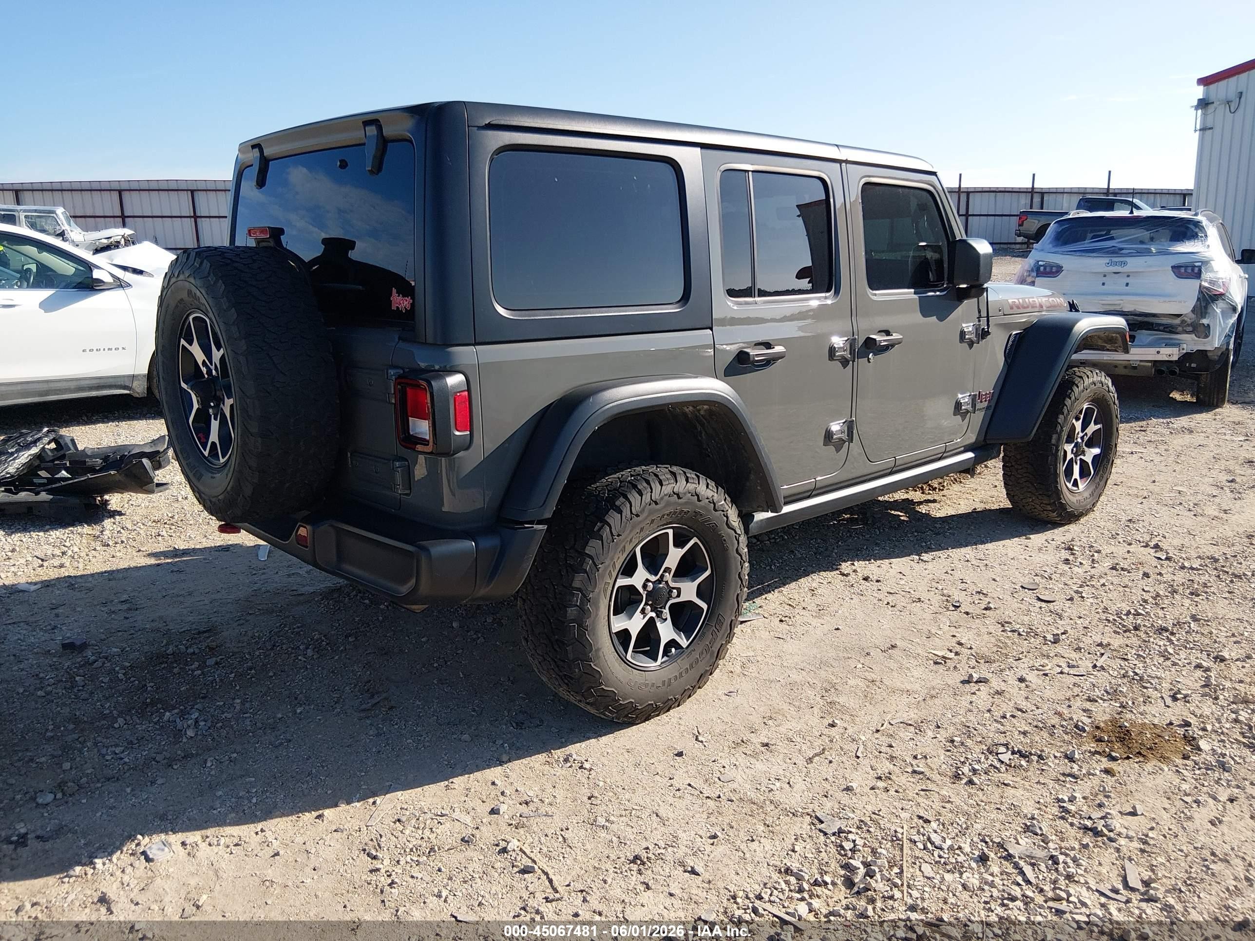 2022 Jeep Wrangler Unlimited Rubicon 4x4 Gray vin: 1C4HJXFN5NW161928