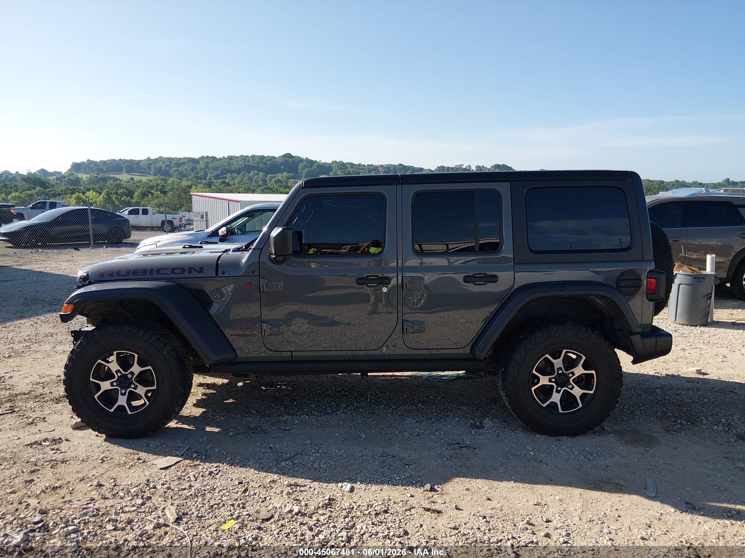 2022 Jeep Wrangler Unlimited Rubicon 4x4 Gray vin: 1C4HJXFN5NW161928