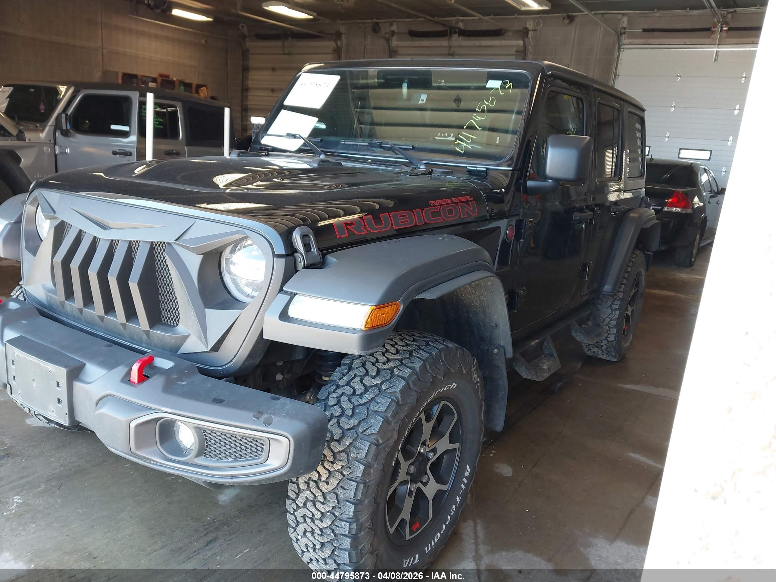 2020 Jeep Wrangler Unlimited Rubicon 4x4 Black vin: 1C4JJXFM7LW309759