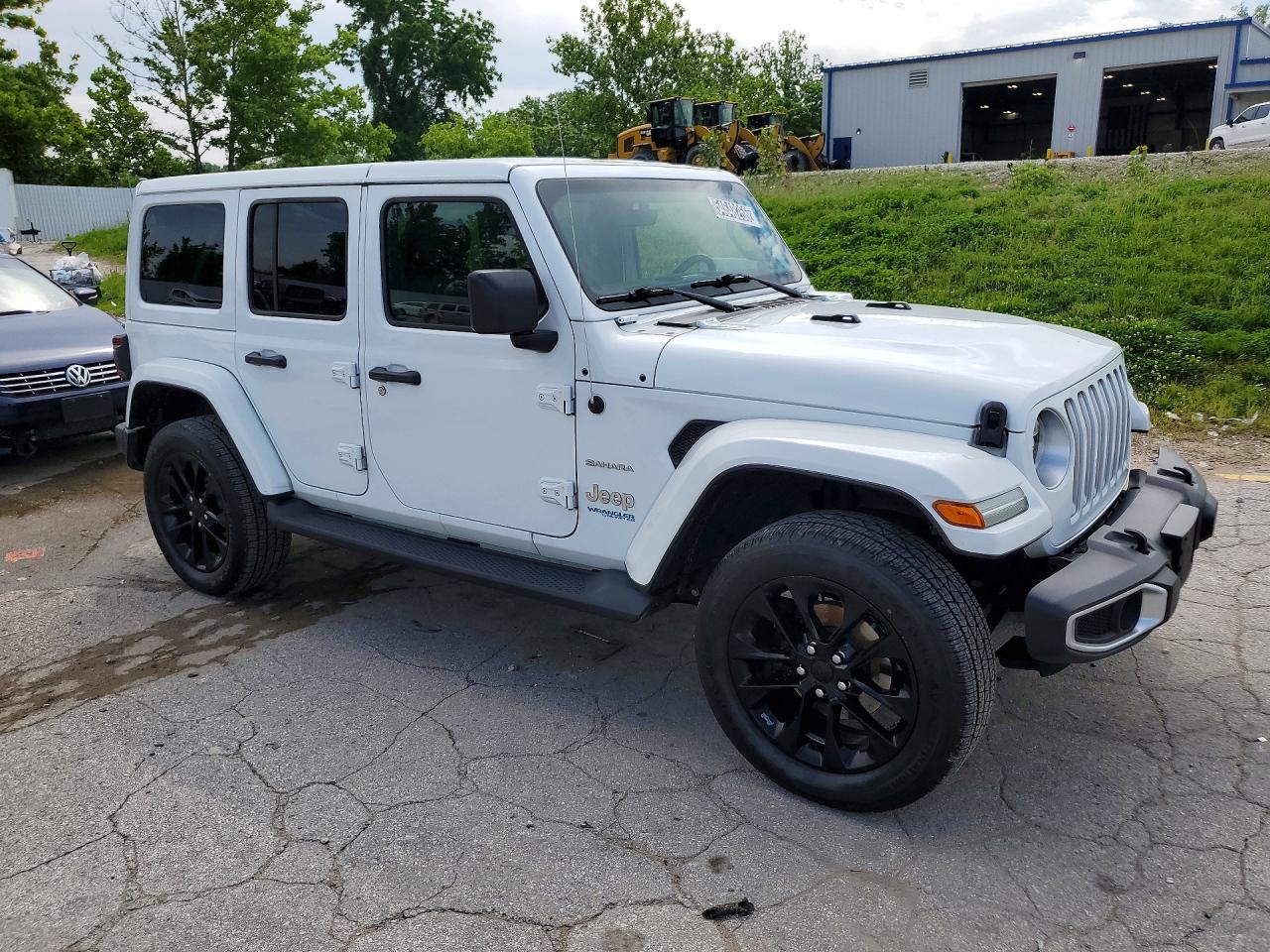2021 Jeep Wrangler Unlimited Sahara 4xe Белый vin: 1C4JJXP61MW857211