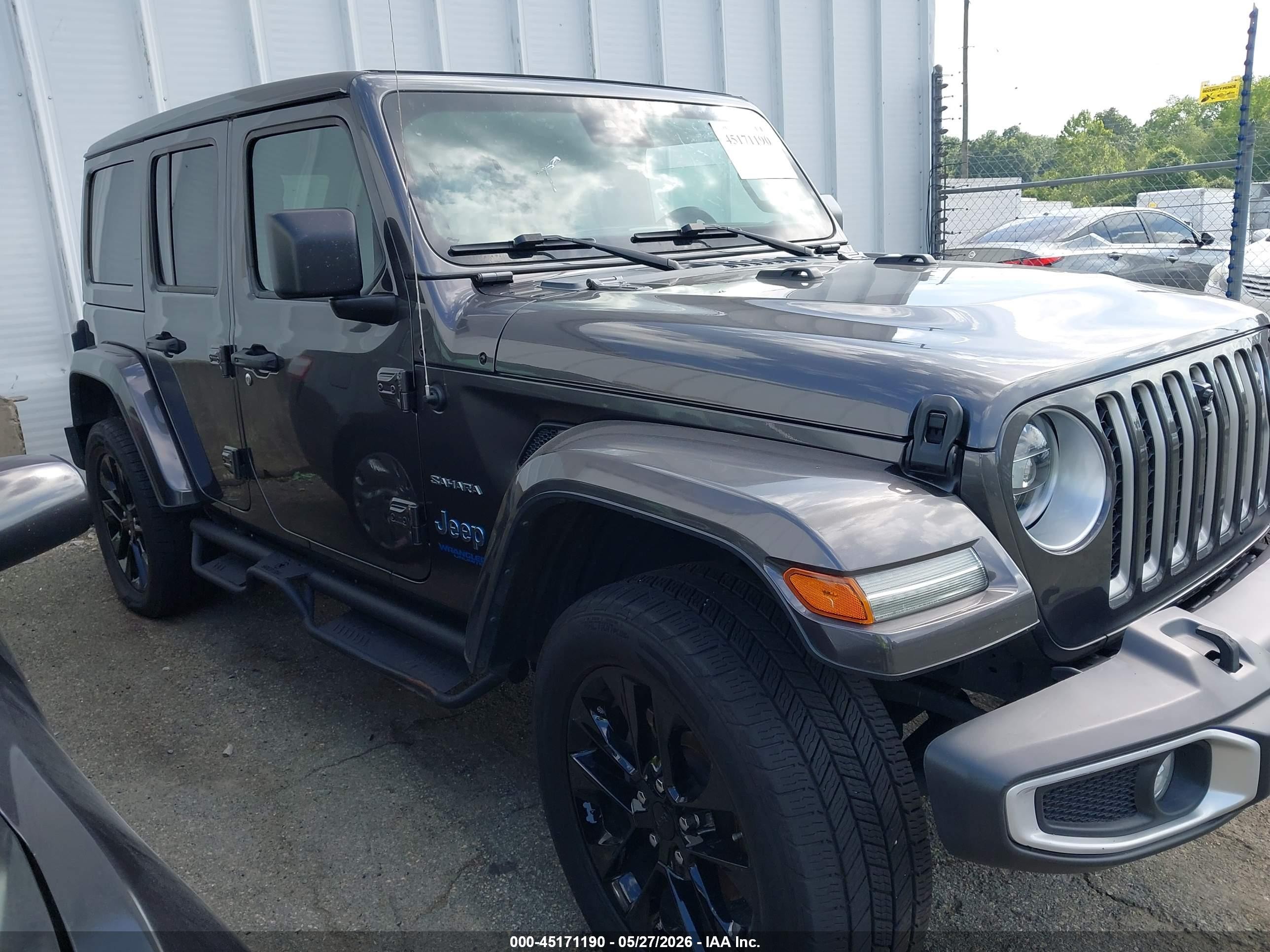 2021 Jeep Wrangler 4xe Unlimited Sahara 4x4 Black vin: 1C4JJXP63MW869070