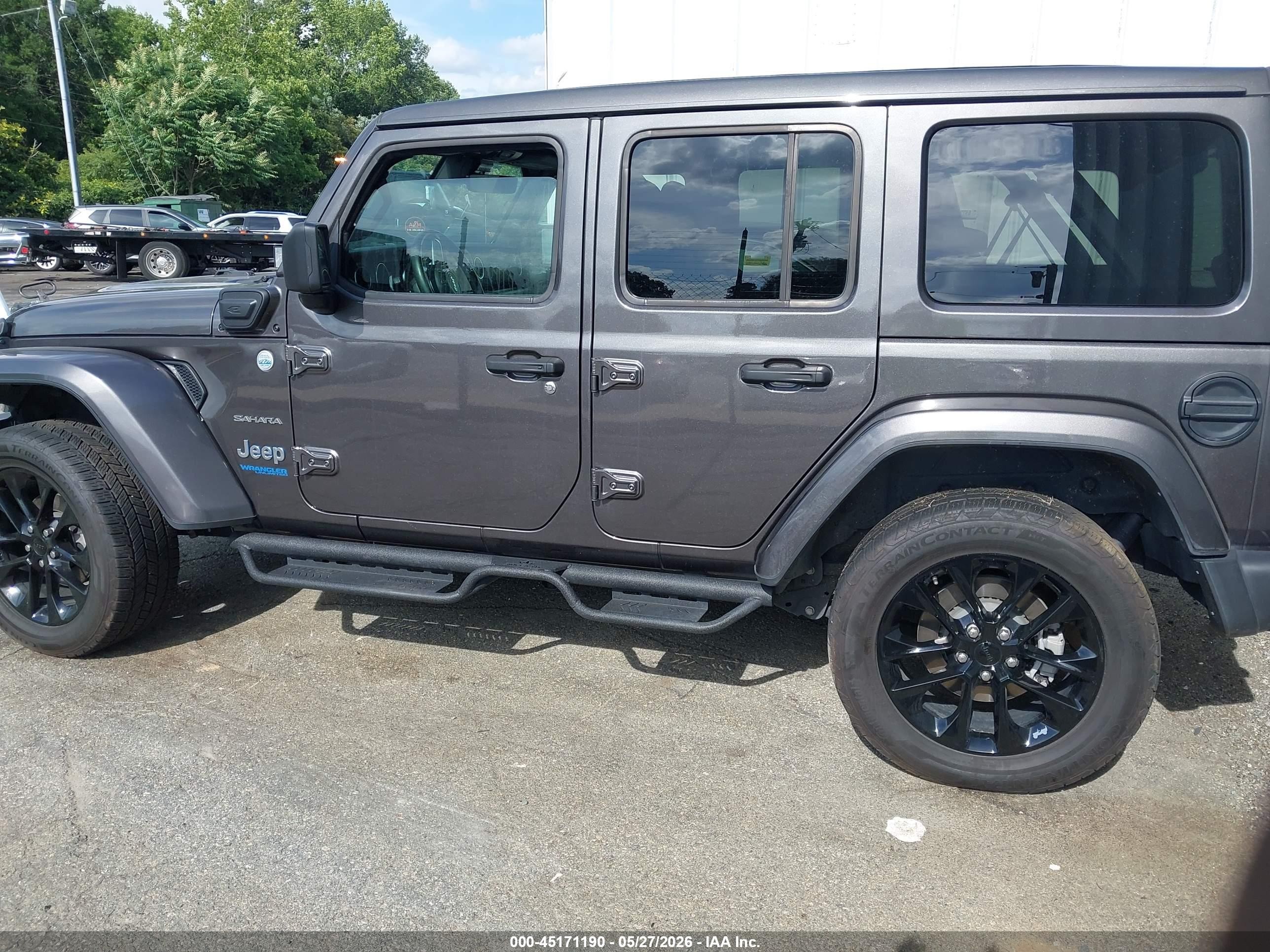 2021 Jeep Wrangler 4xe Unlimited Sahara 4x4 Black vin: 1C4JJXP63MW869070