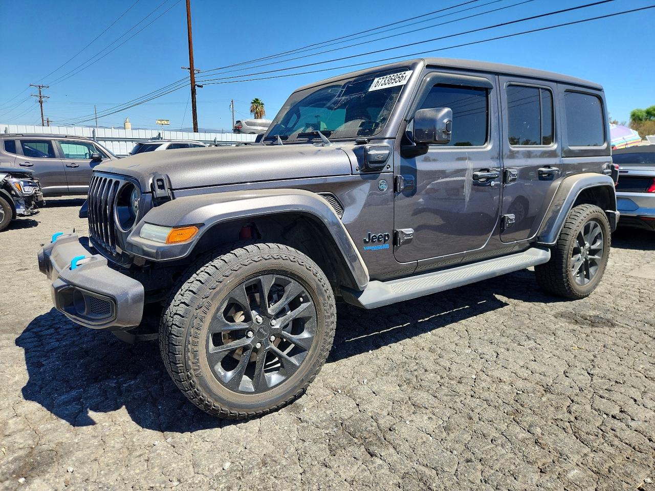 2021 Jeep Wrangler Unlimited Sahara 4xe Угольный vin: 1C4JJXP66MW716926