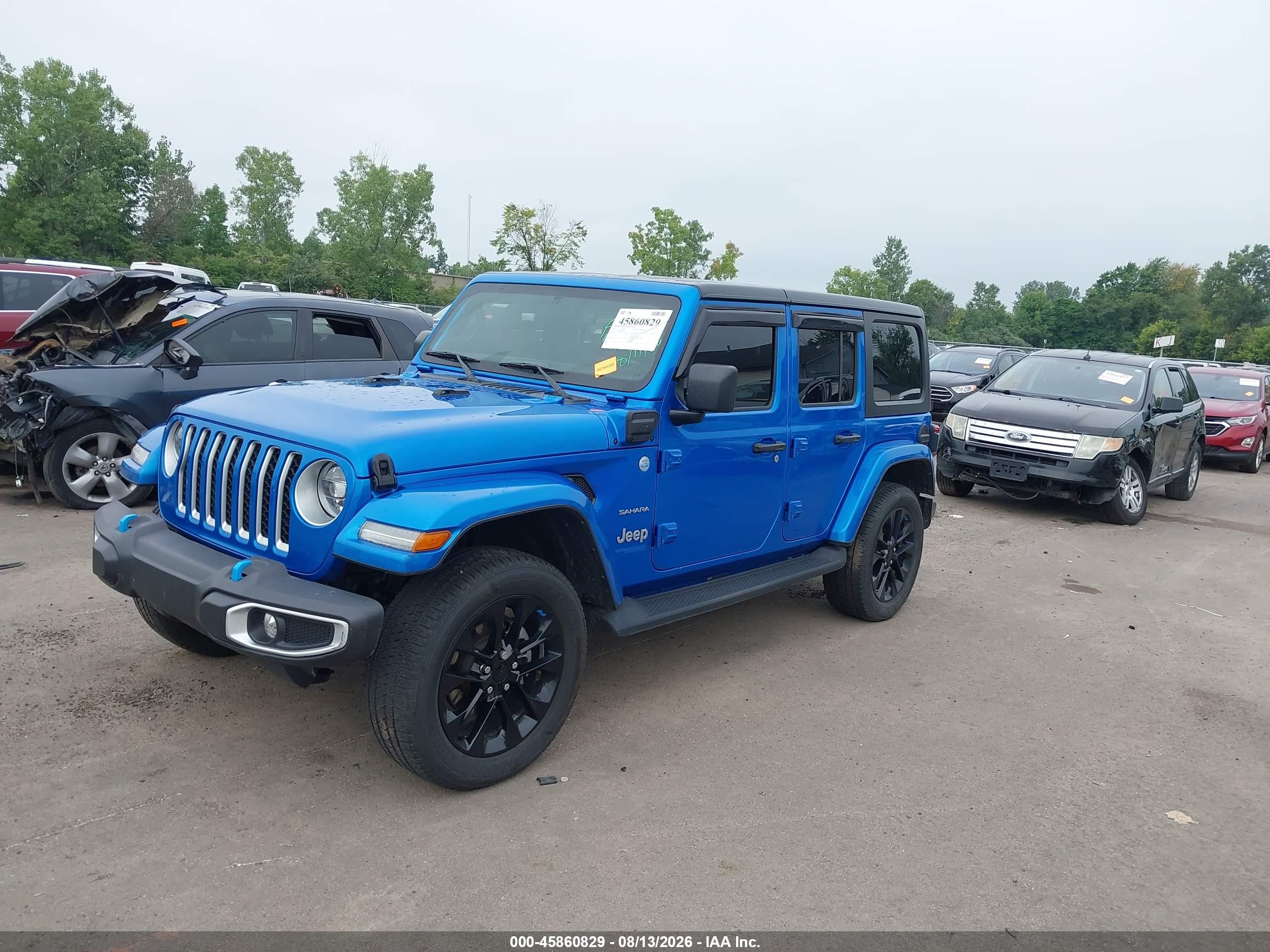 2022 Jeep Wrangler 4xe Unlimited Sahara 4x4 Синий vin: 1C4JJXP68NW163052
