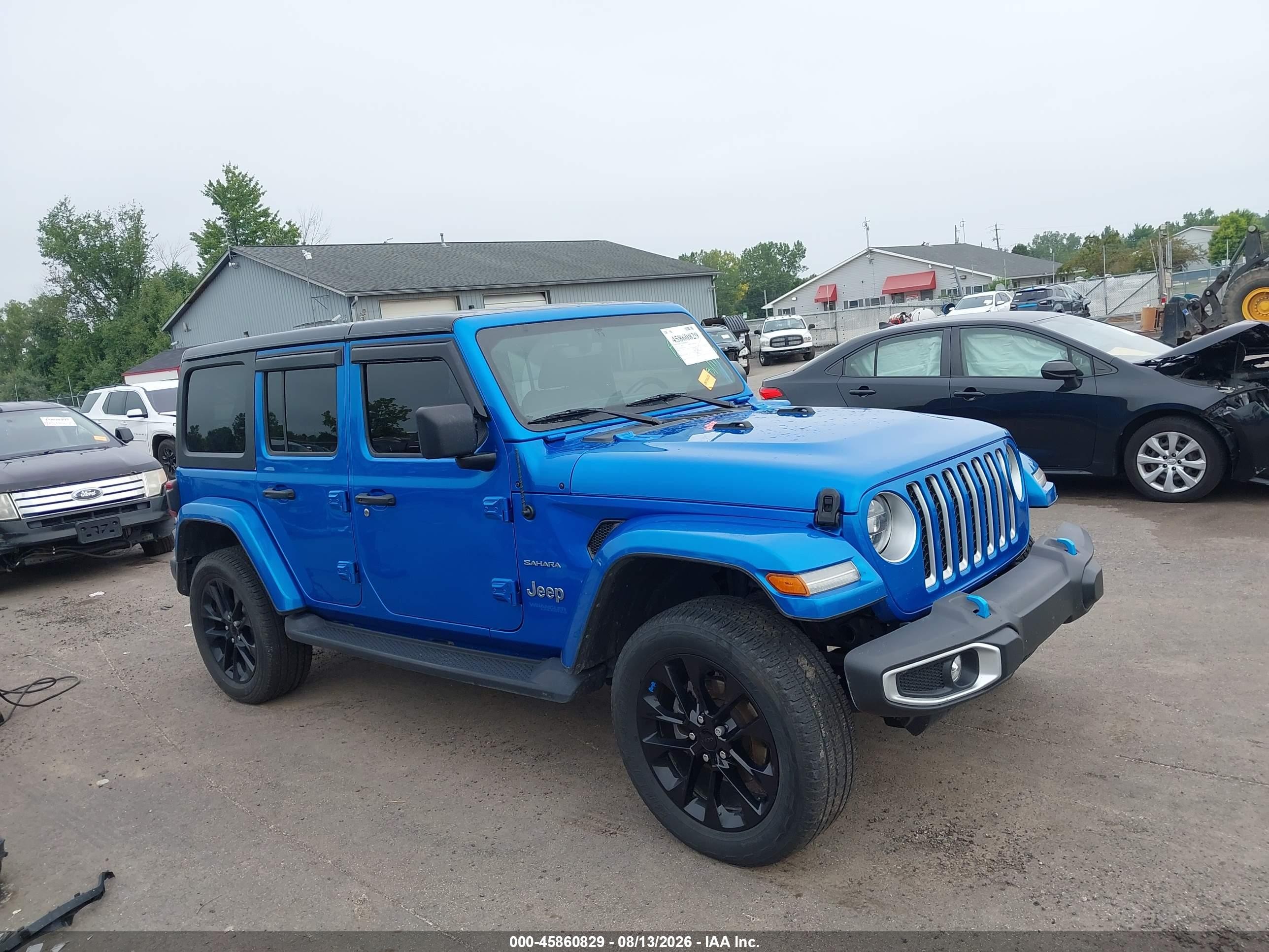2022 Jeep Wrangler 4xe Unlimited Sahara 4x4 Blue vin: 1C4JJXP68NW163052