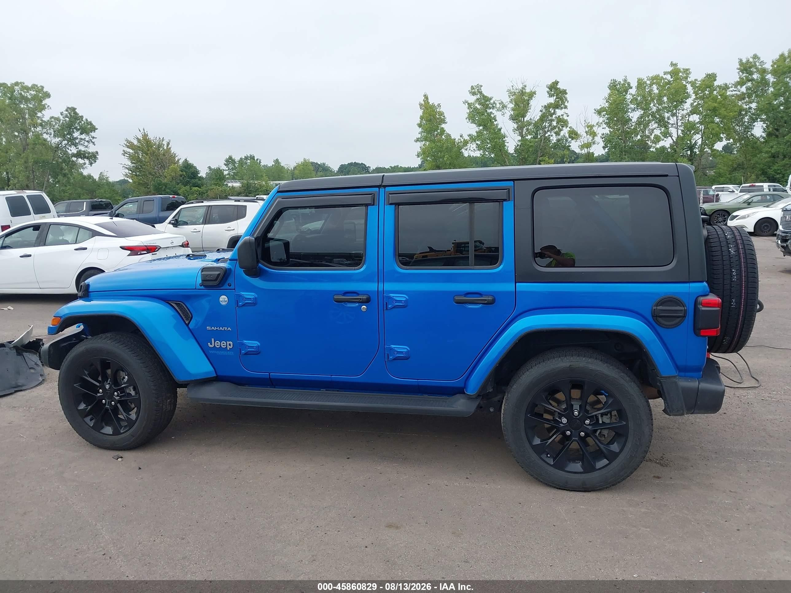 2022 Jeep Wrangler 4xe Unlimited Sahara 4x4 Синий vin: 1C4JJXP68NW163052