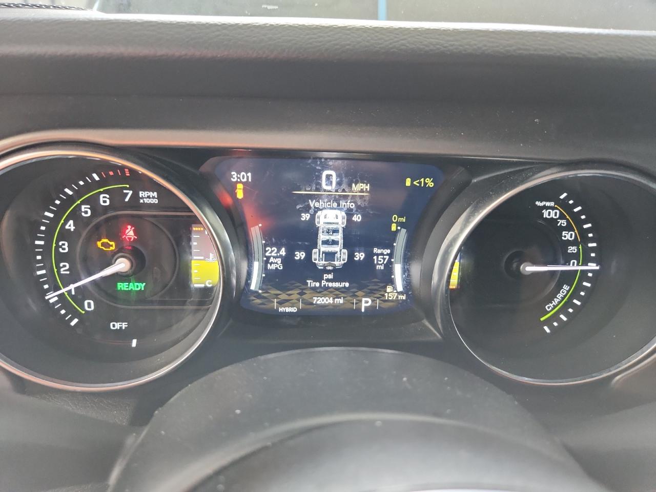 2023 Jeep Wrangler Rubicon 4xe Black vin: 1C4JJXR64PW501028 Damage: Warning Light - Engine, On, Unacceptable