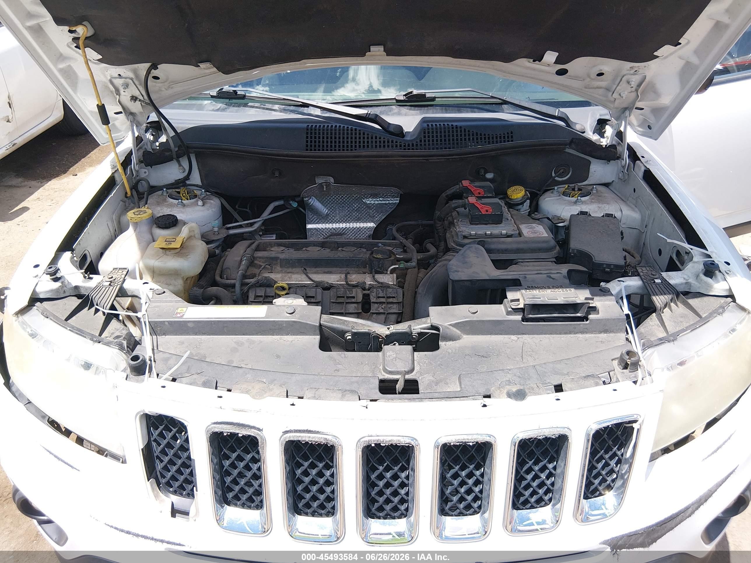 2012 Jeep Compass Sport White vin: 1C4NJCBA0CD606065