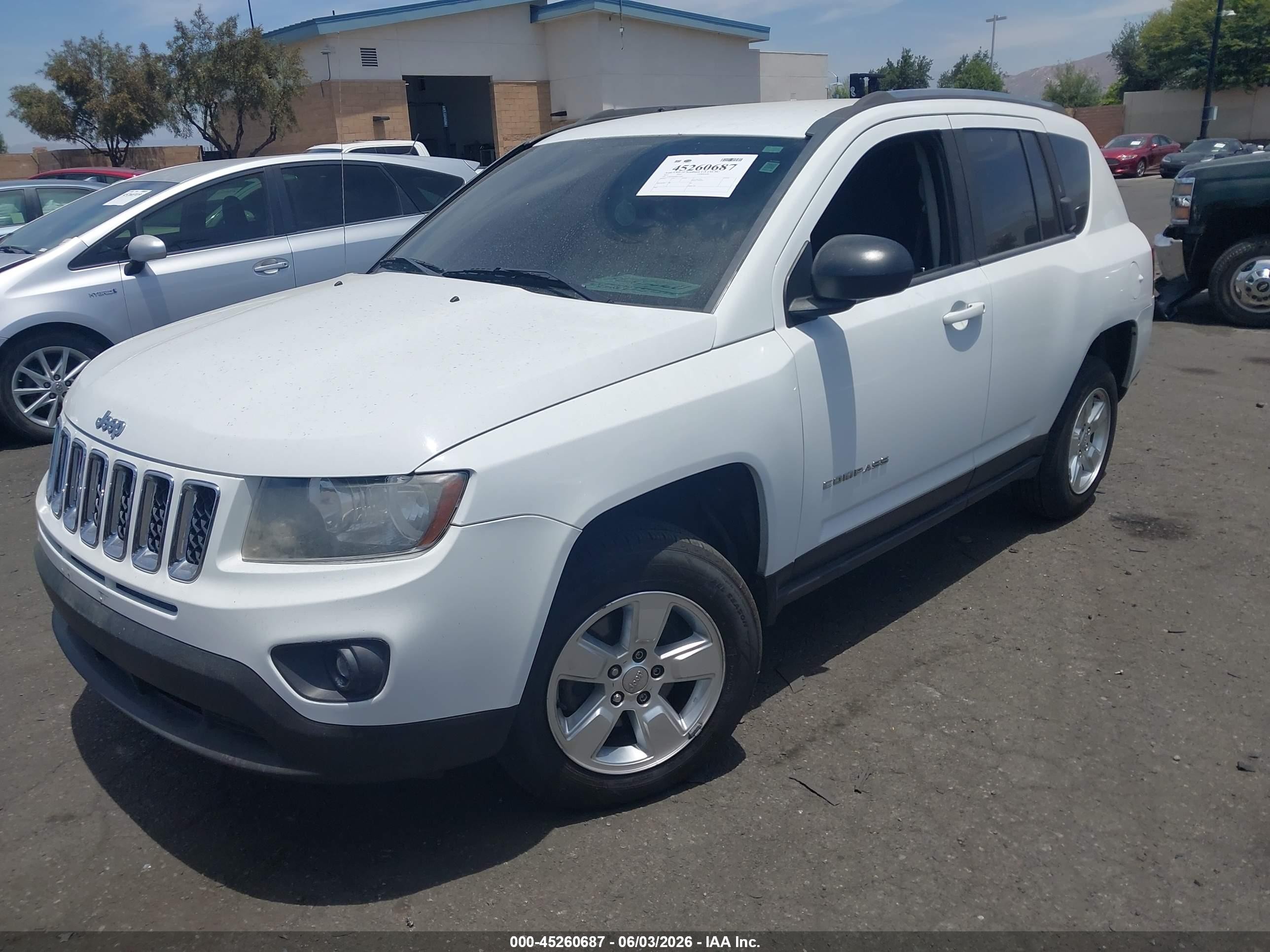 2014 Jeep Compass Sport White vin: 1C4NJCBA0ED772203