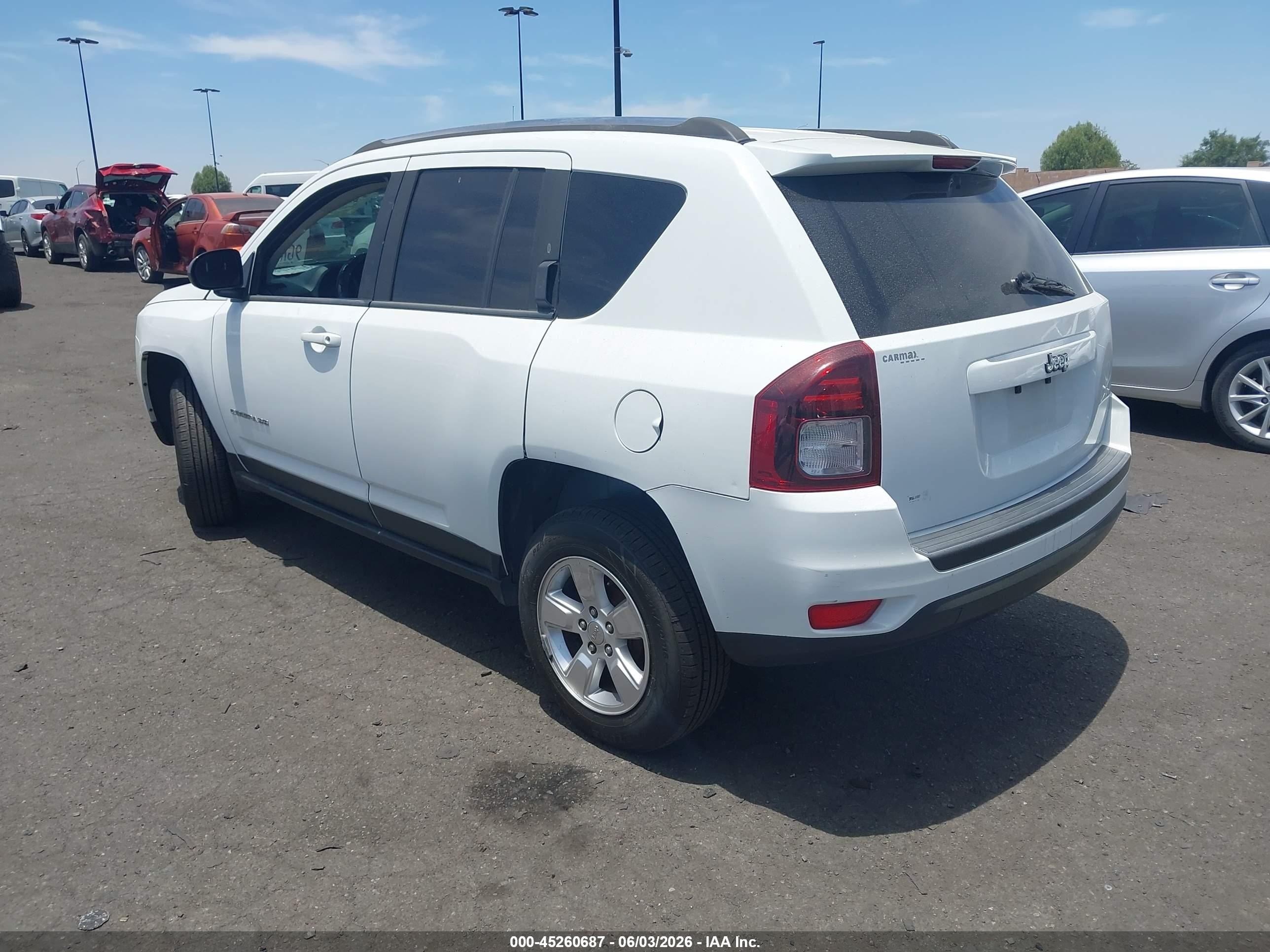 2014 Jeep Compass Sport White vin: 1C4NJCBA0ED772203