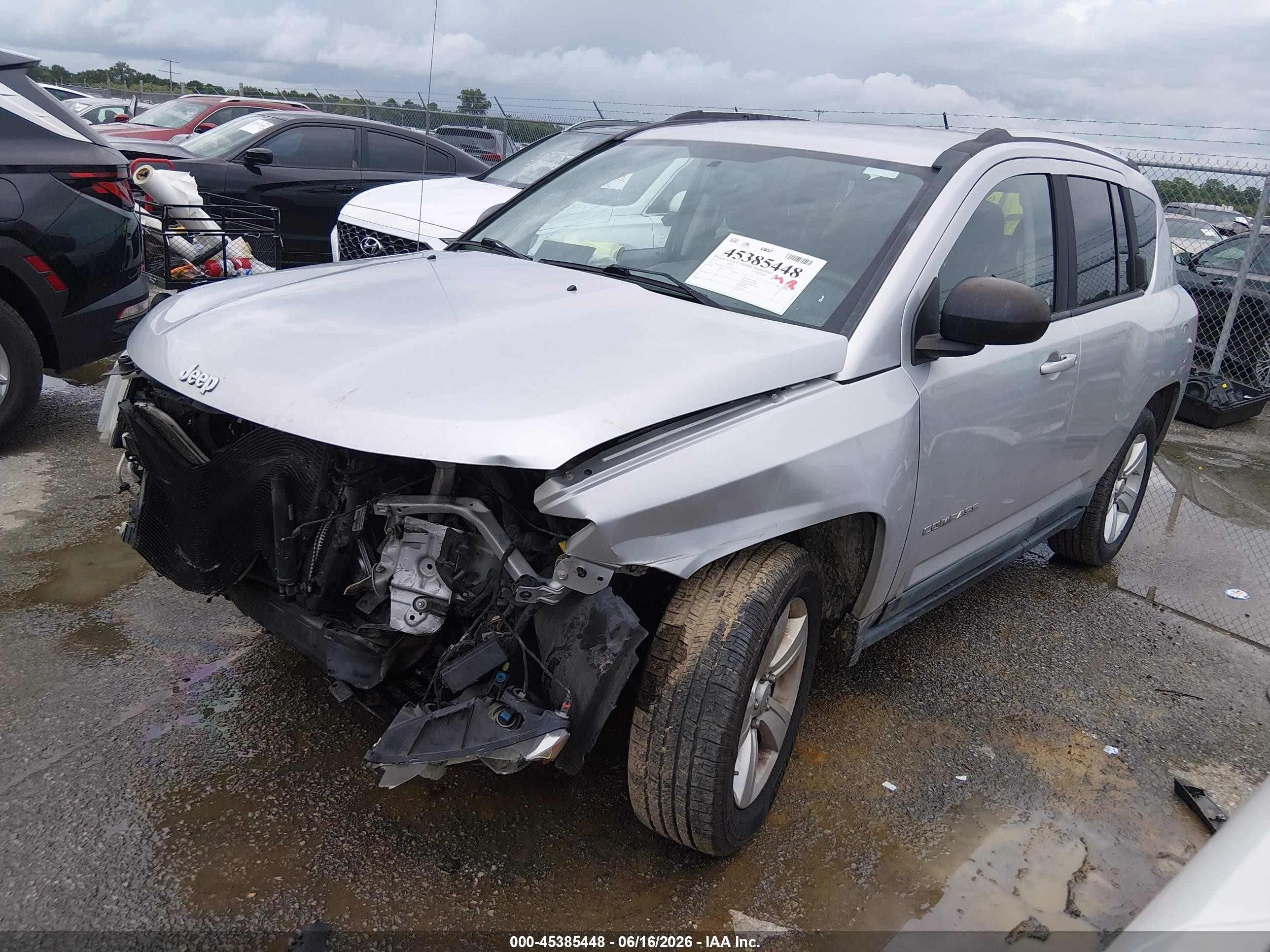 2012 Jeep Compass Sport Silver vin: 1C4NJCBA1CD500613