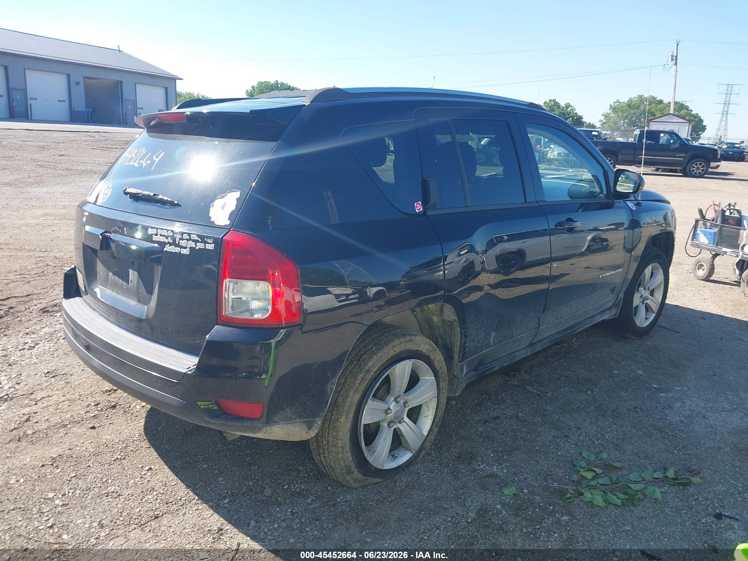 2012 Jeep Compass Sport Black vin: 1C4NJCBA1CD580110