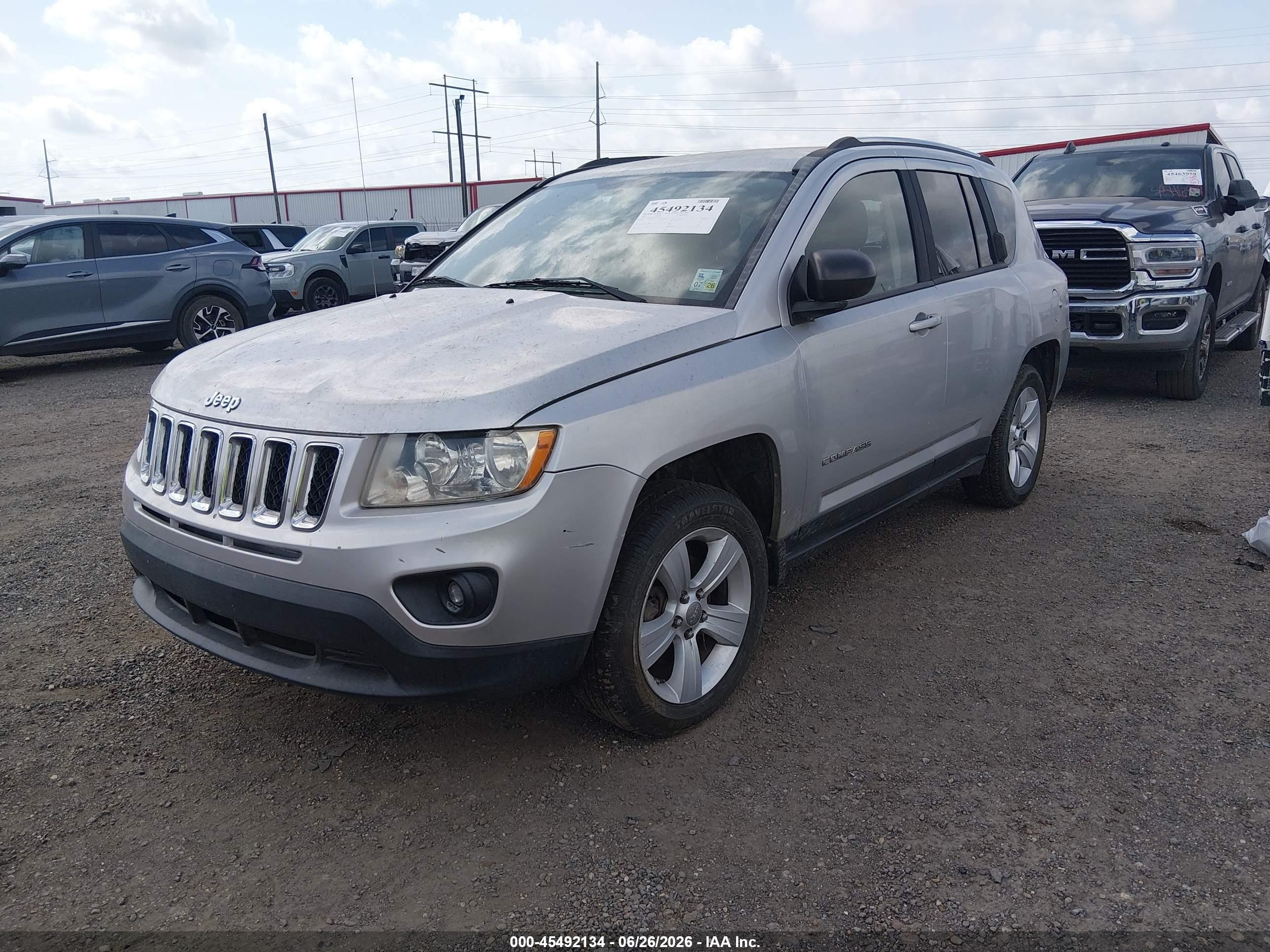 2012 Jeep Compass Sport Silver vin: 1C4NJCBA2CD716373