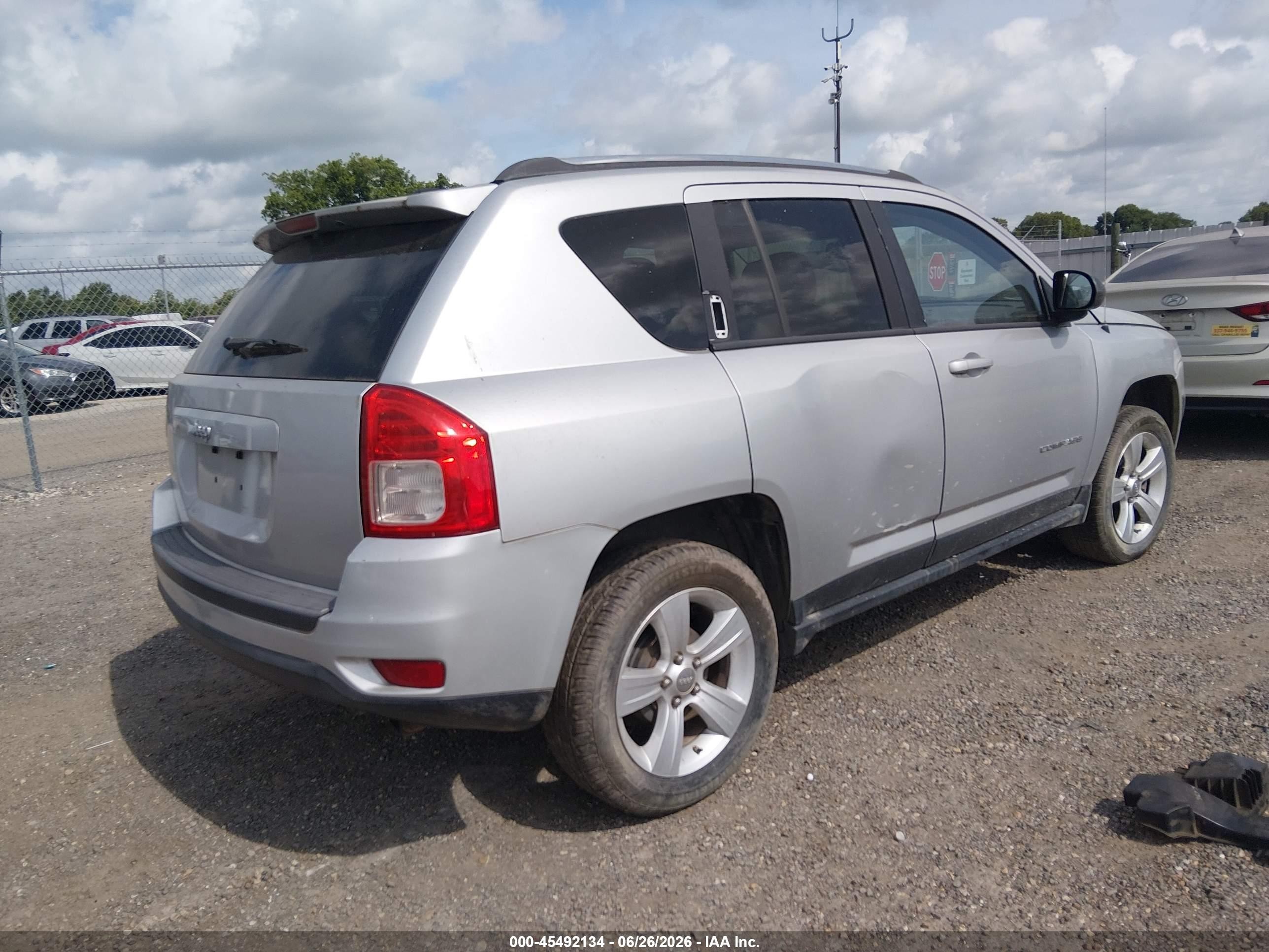 2012 Jeep Compass Sport Silver vin: 1C4NJCBA2CD716373