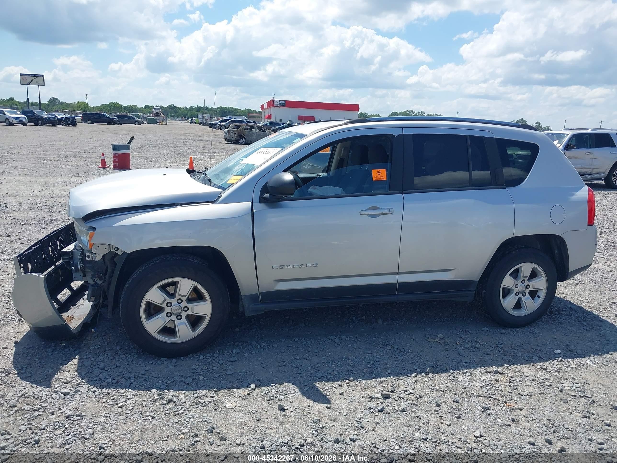 2013 Jeep Compass Sport Silver vin: 1C4NJCBA2DD272347