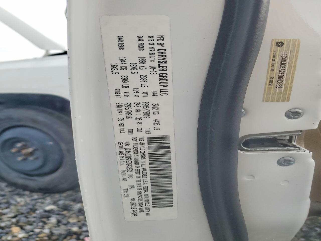 2014 Jeep Compass Sport White vin: 1C4NJCBA2ED643332