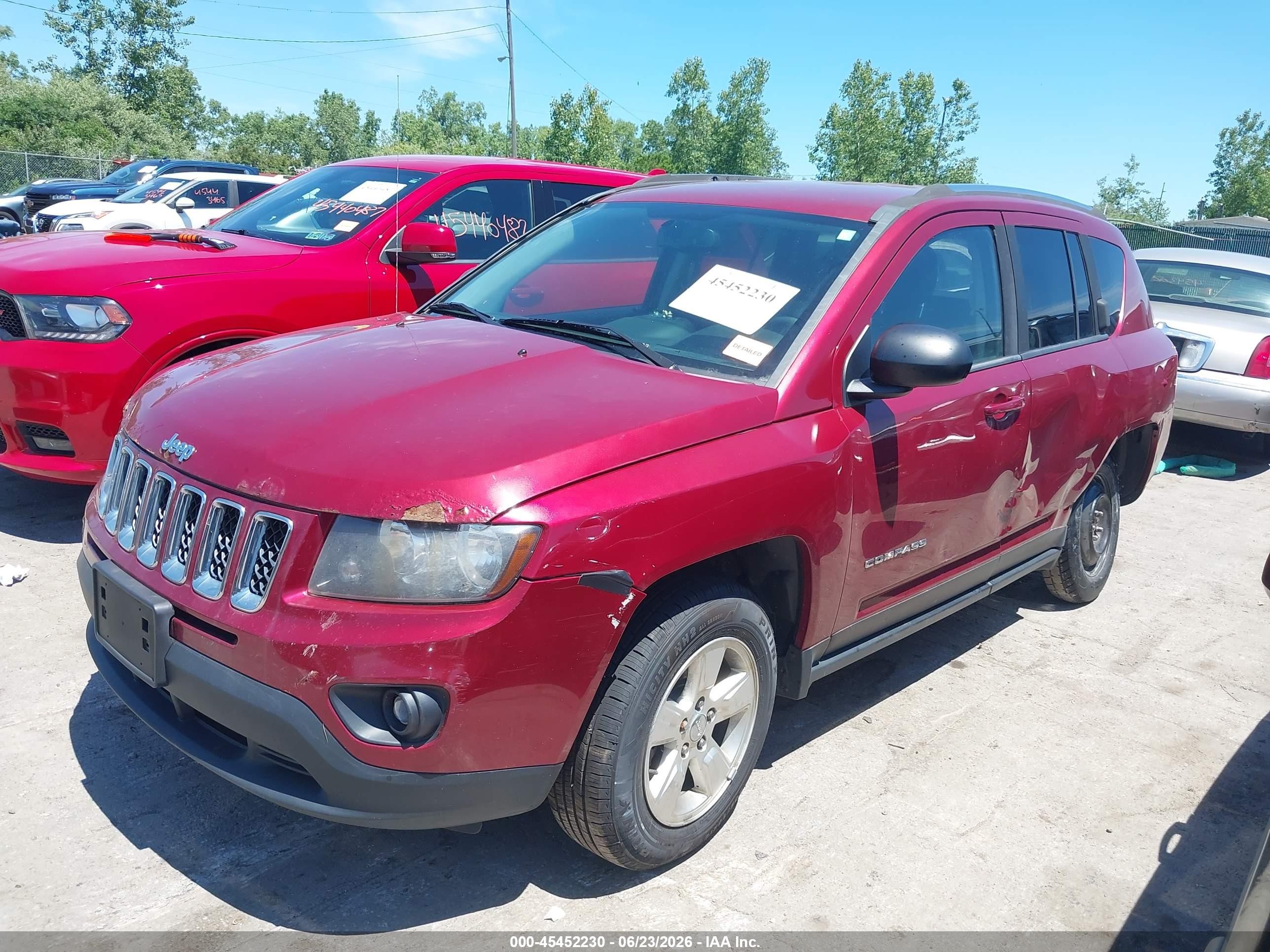 2014 Jeep Compass Sport Red vin: 1C4NJCBA2ED666707