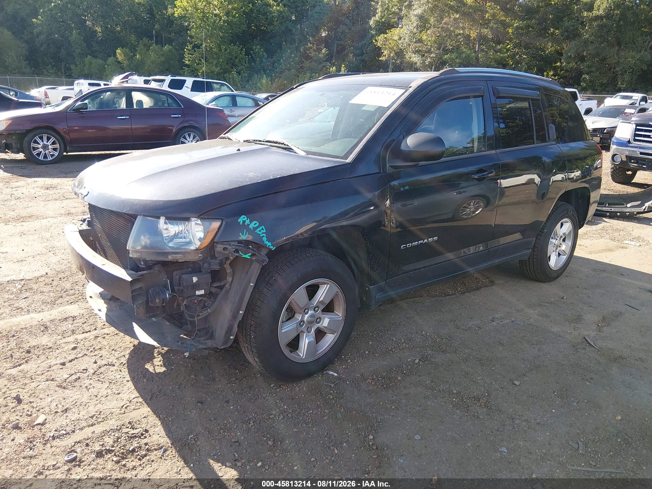 2015 Jeep Compass Sport Черный vin: 1C4NJCBA2FD250318