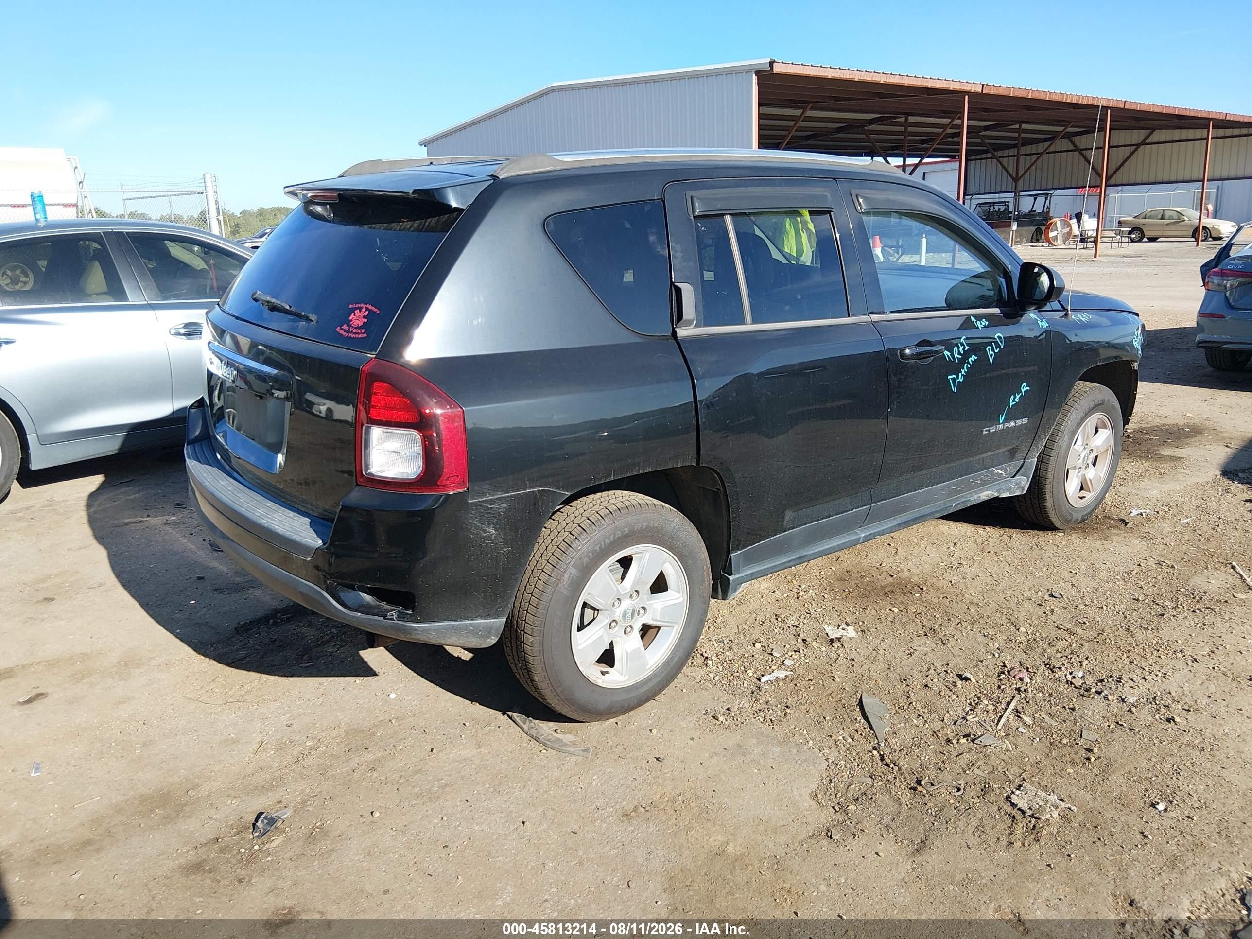 2015 Jeep Compass Sport Черный vin: 1C4NJCBA2FD250318
