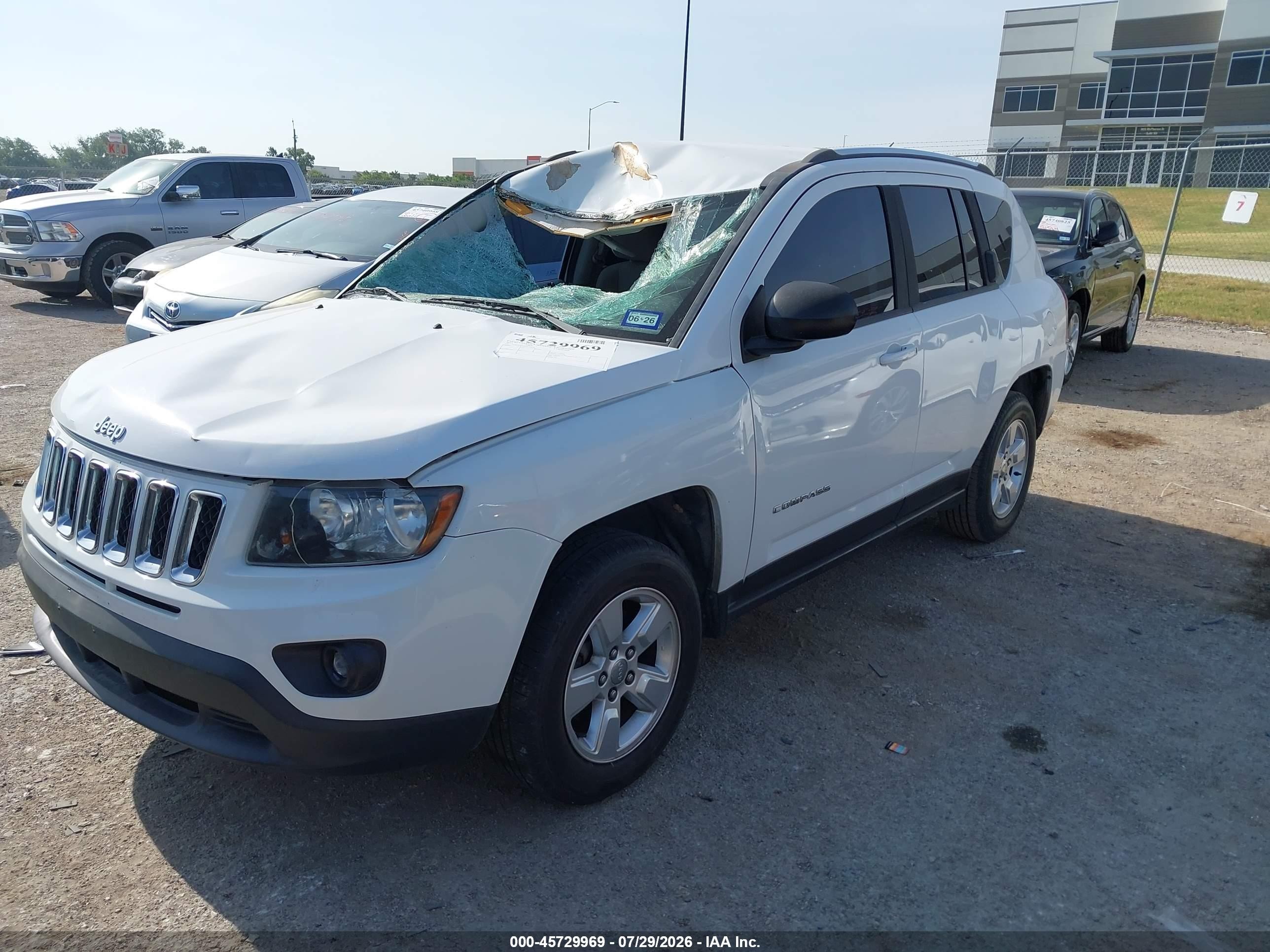 2015 Jeep Compass Sport White vin: 1C4NJCBA2FD273243