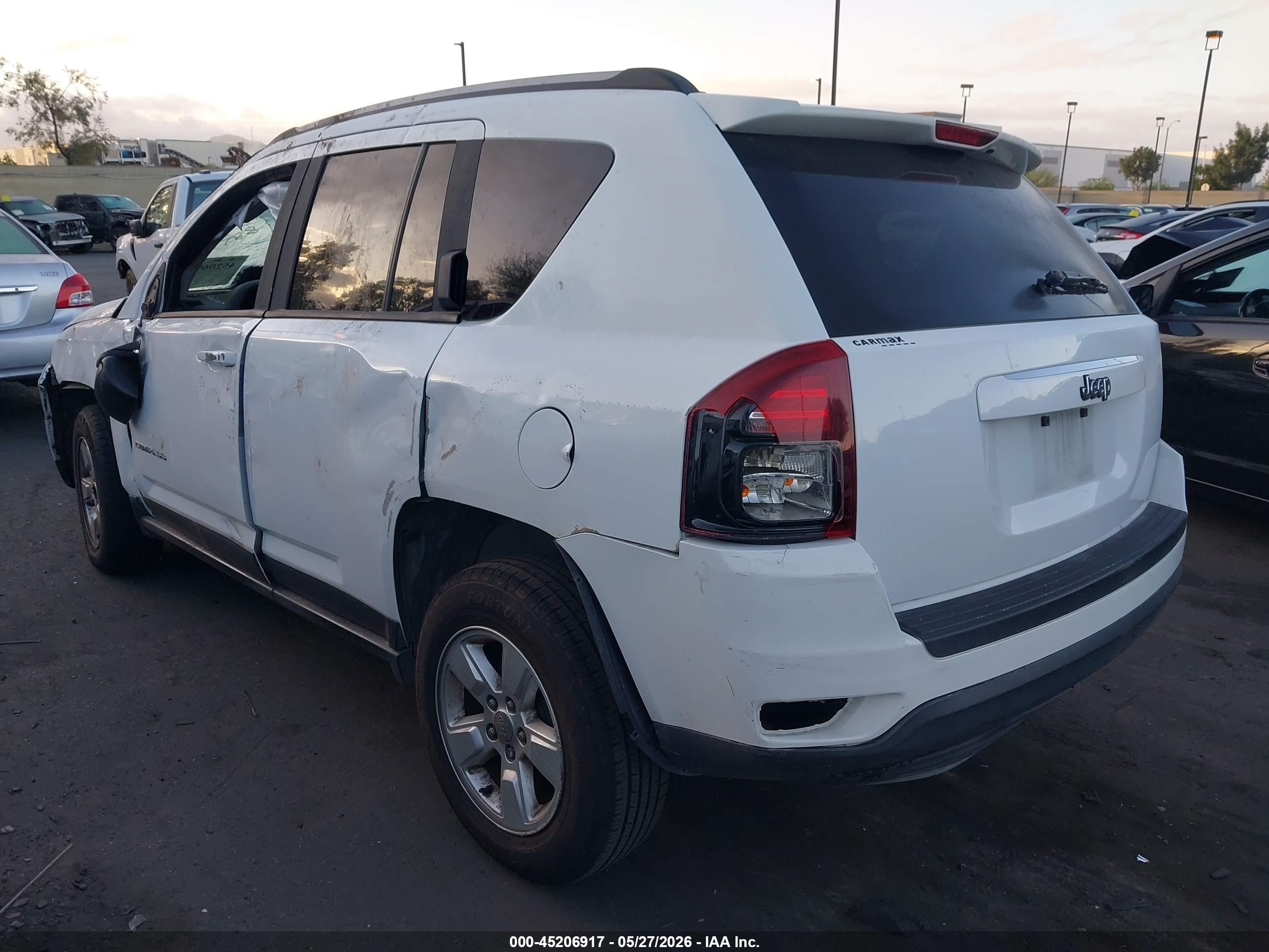 2015 Jeep Compass Sport White vin: 1C4NJCBA2FD438546