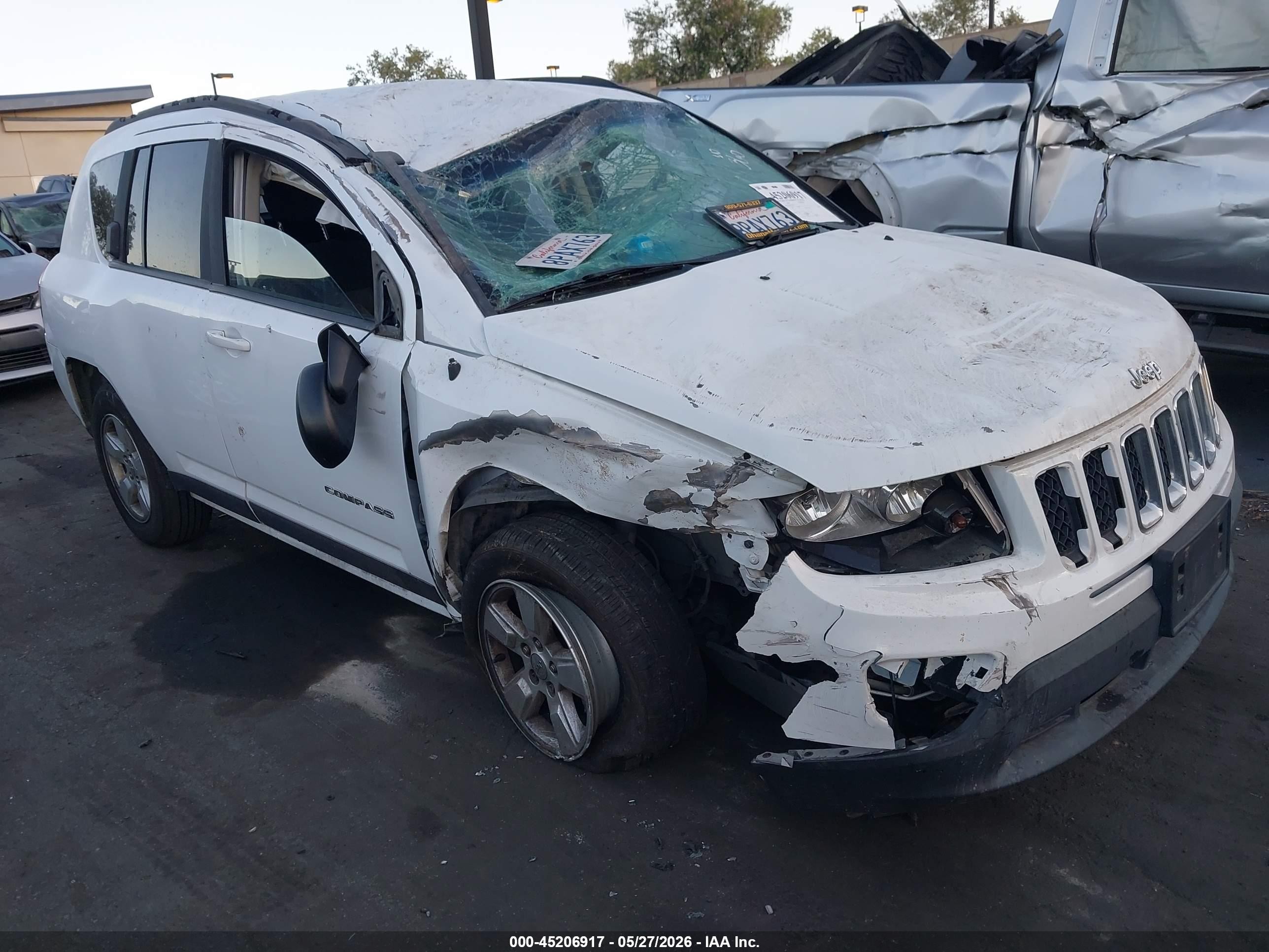 2015 Jeep Compass Sport White vin: 1C4NJCBA2FD438546