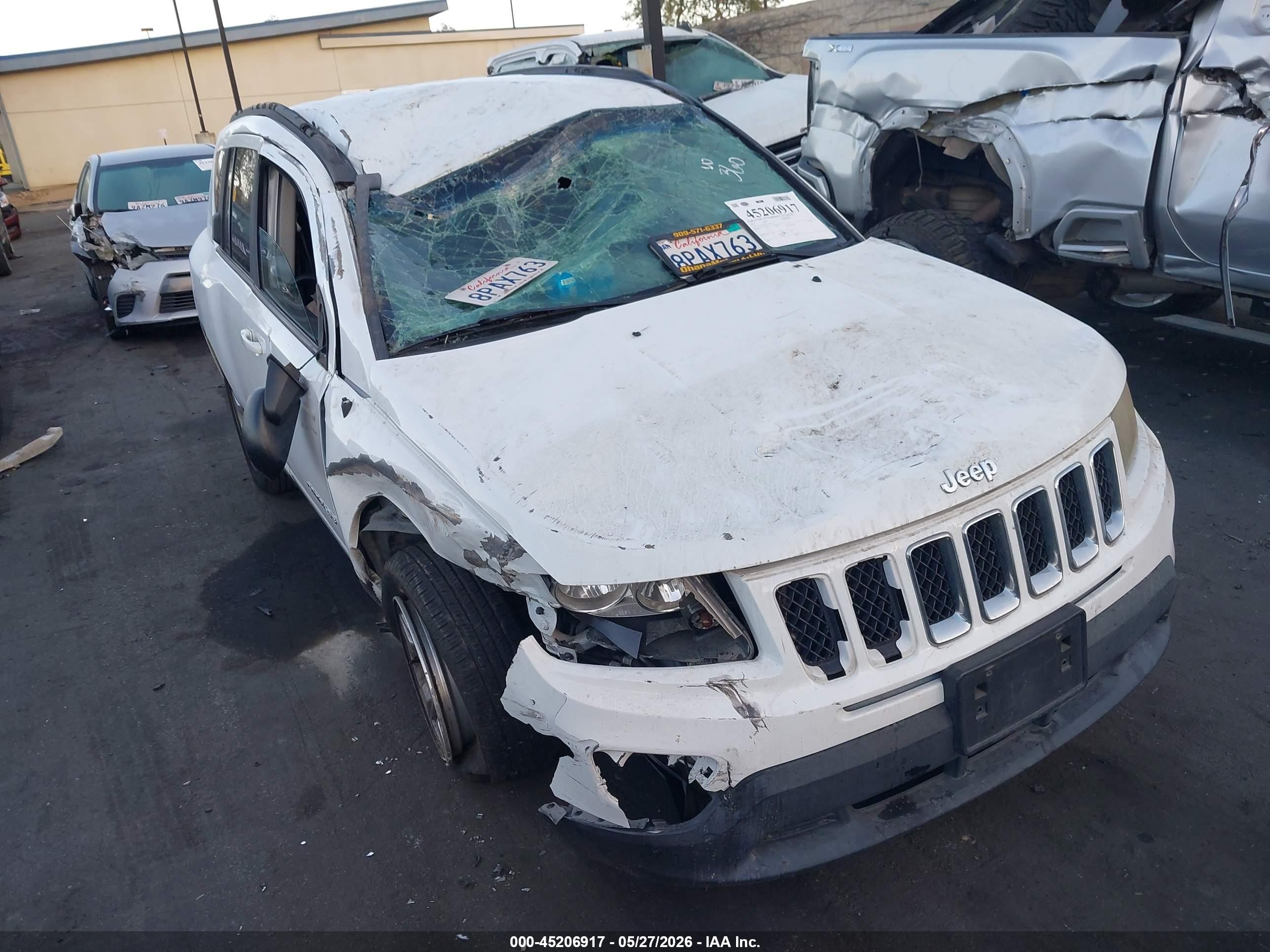 2015 Jeep Compass Sport White vin: 1C4NJCBA2FD438546
