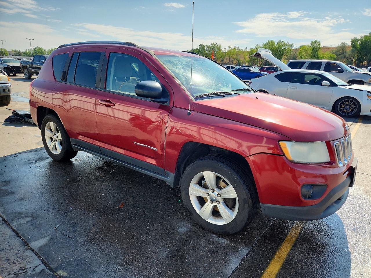 2012 Jeep Compass Sport Red vin: 1C4NJCBA3CD526811