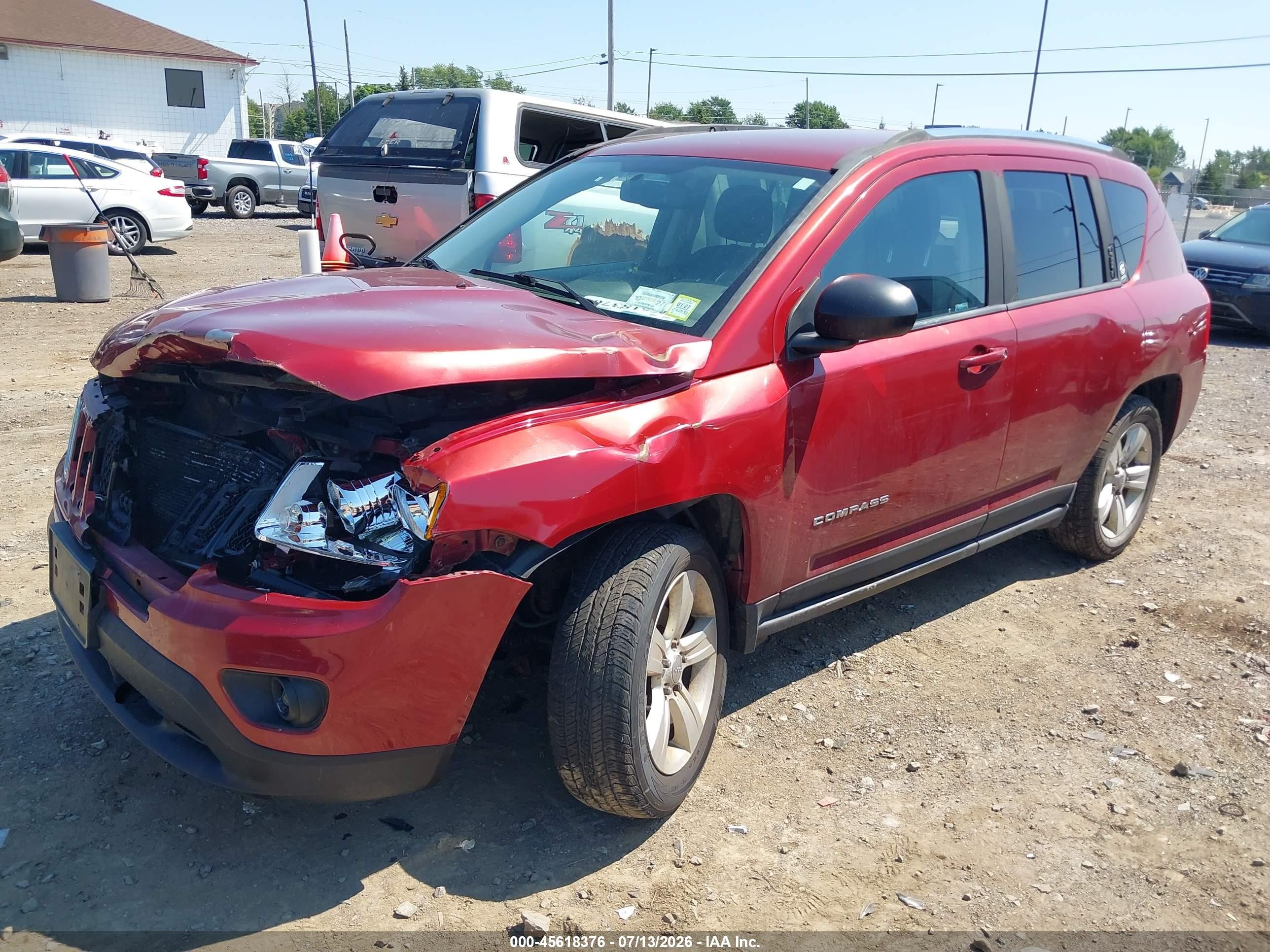 2012 Jeep Compass Sport Red vin: 1C4NJCBA3CD539610