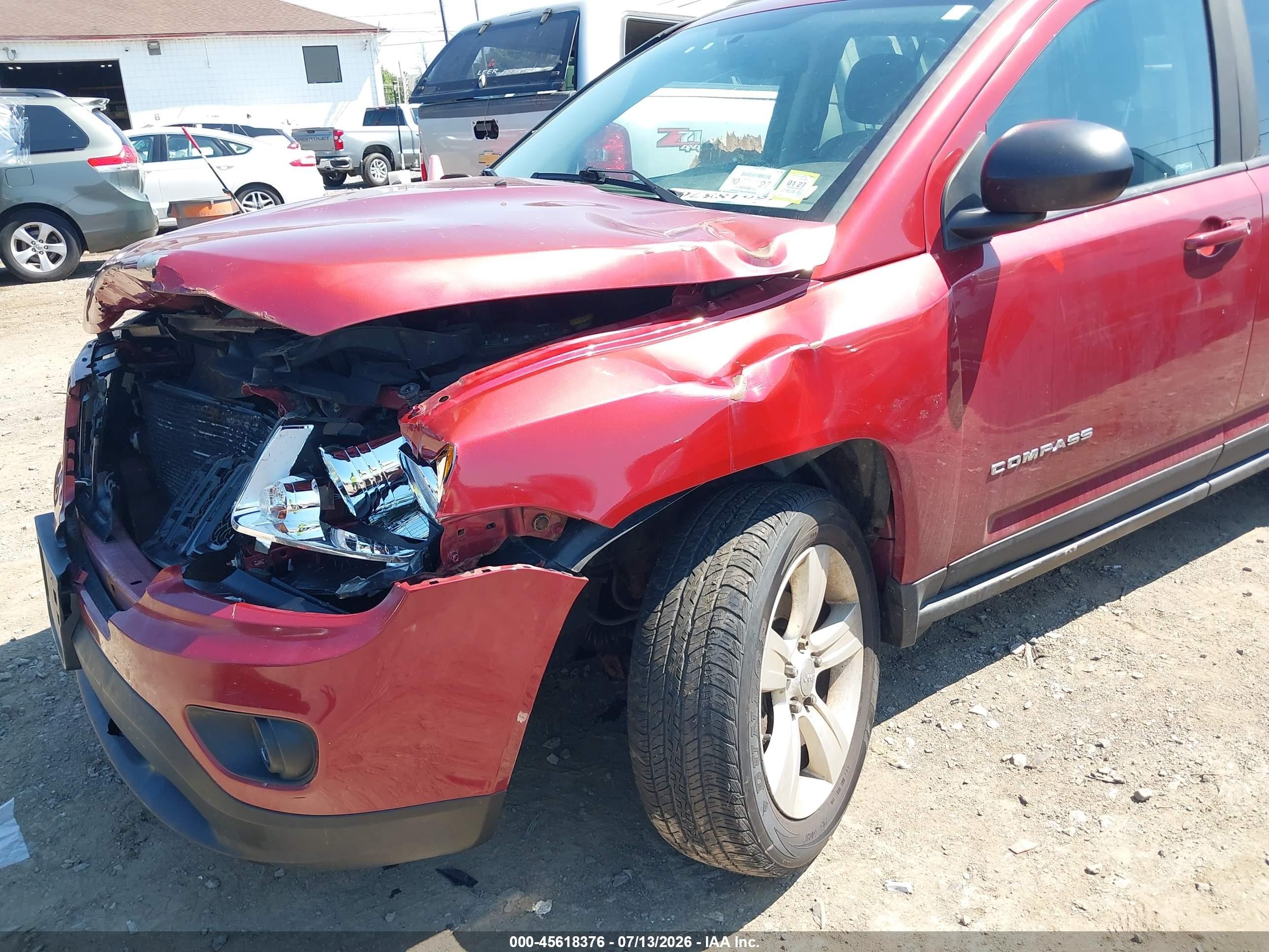 2012 Jeep Compass Sport Red vin: 1C4NJCBA3CD539610