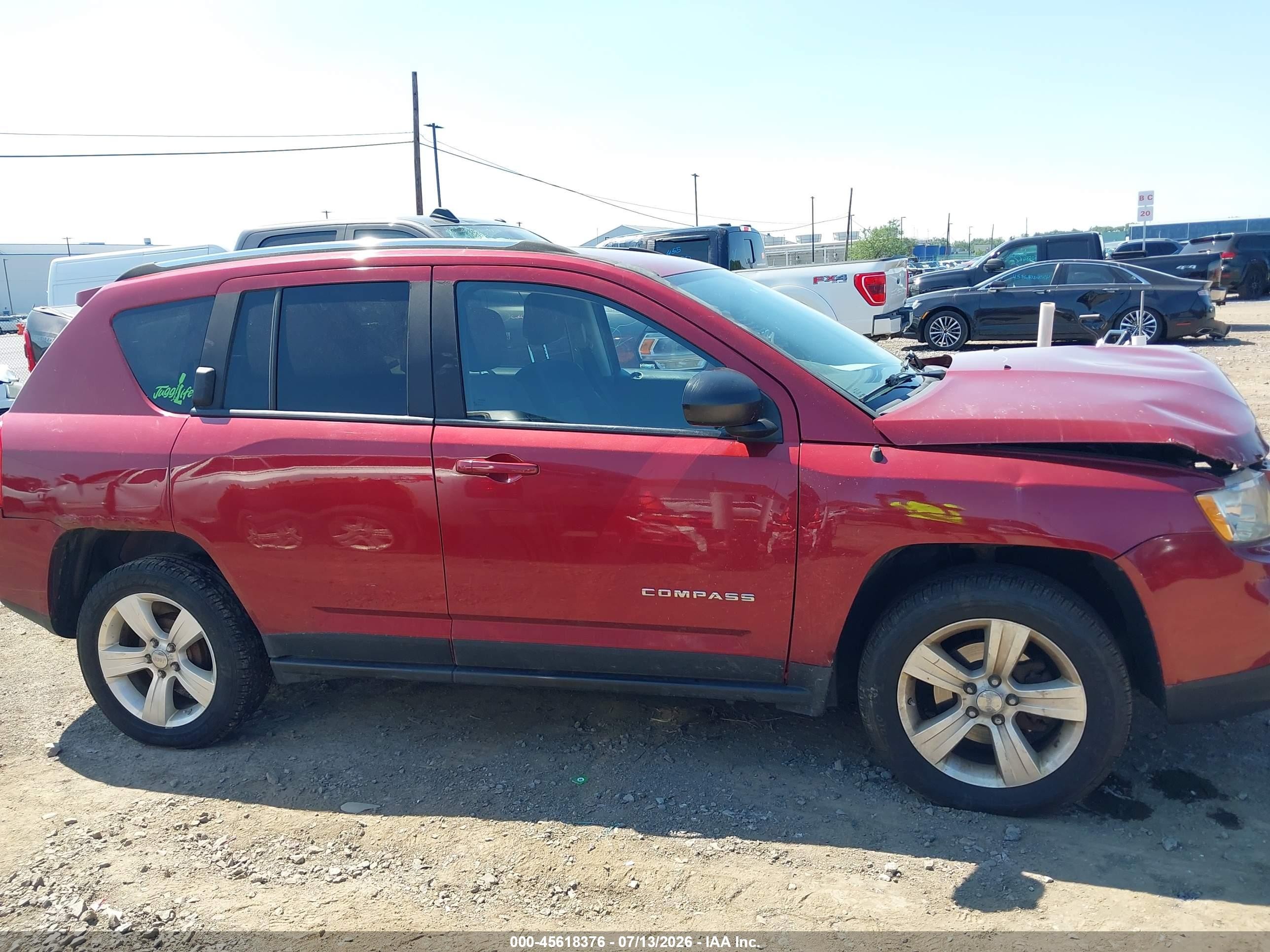 2012 Jeep Compass Sport Red vin: 1C4NJCBA3CD539610