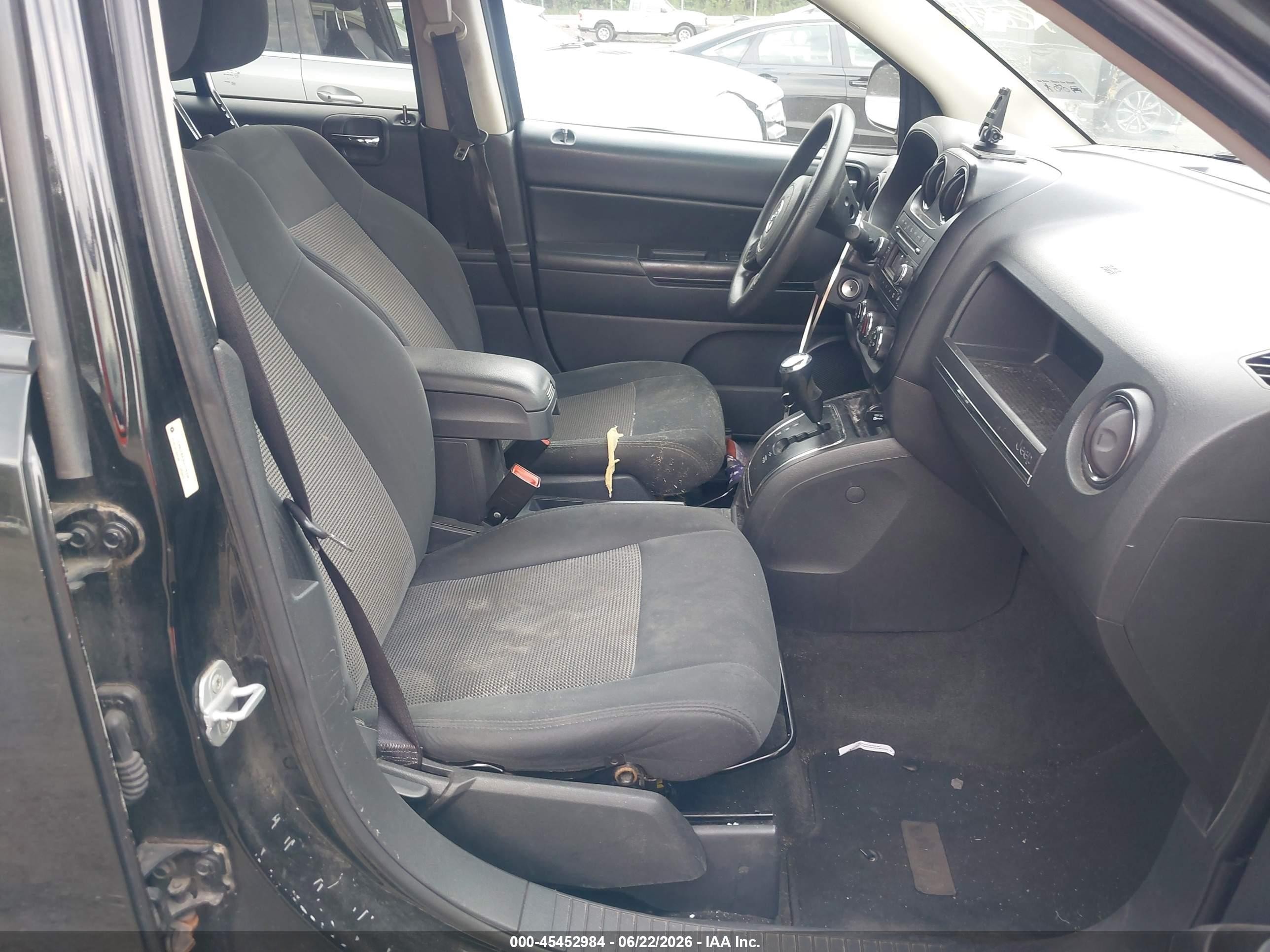 2012 Jeep Compass Sport Black vin: 1C4NJCBA3CD716334