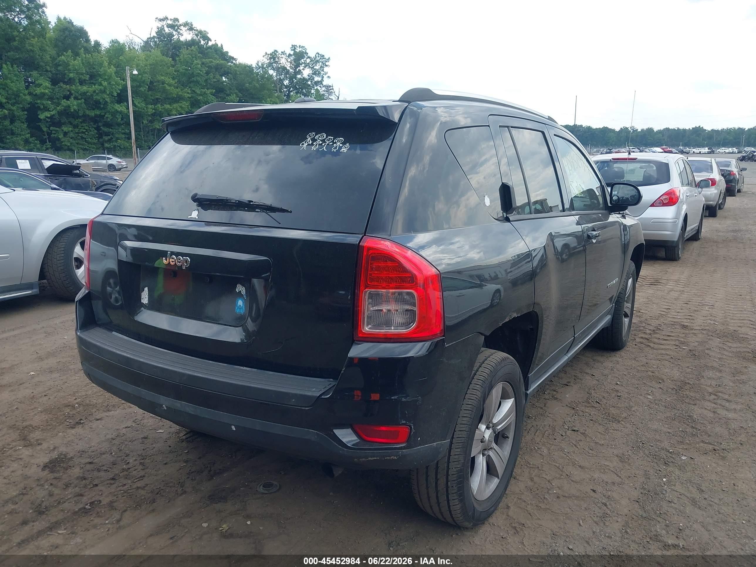 2012 Jeep Compass Sport Black vin: 1C4NJCBA3CD716334