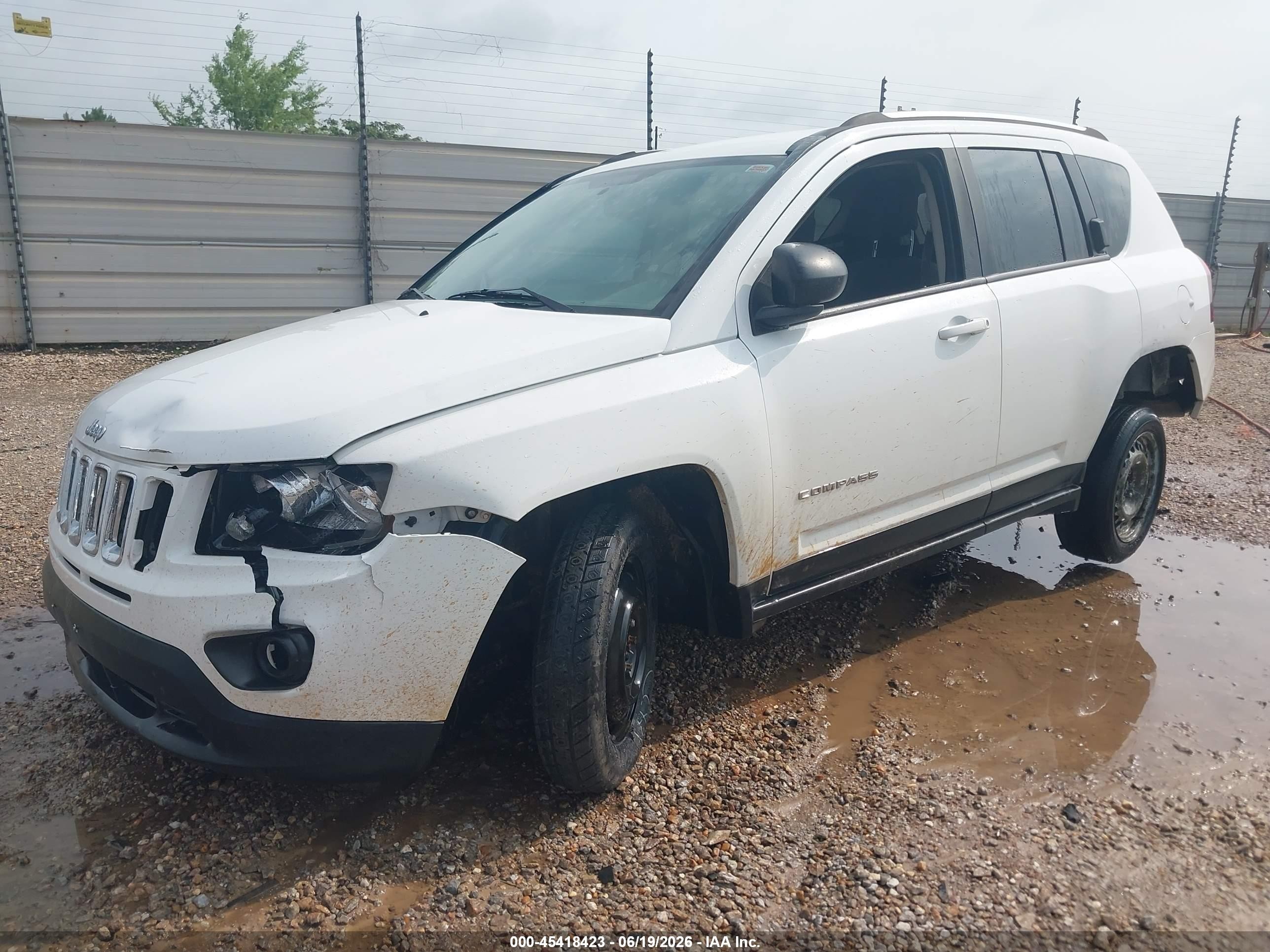 2014 Jeep Compass Sport White vin: 1C4NJCBA3ED563277