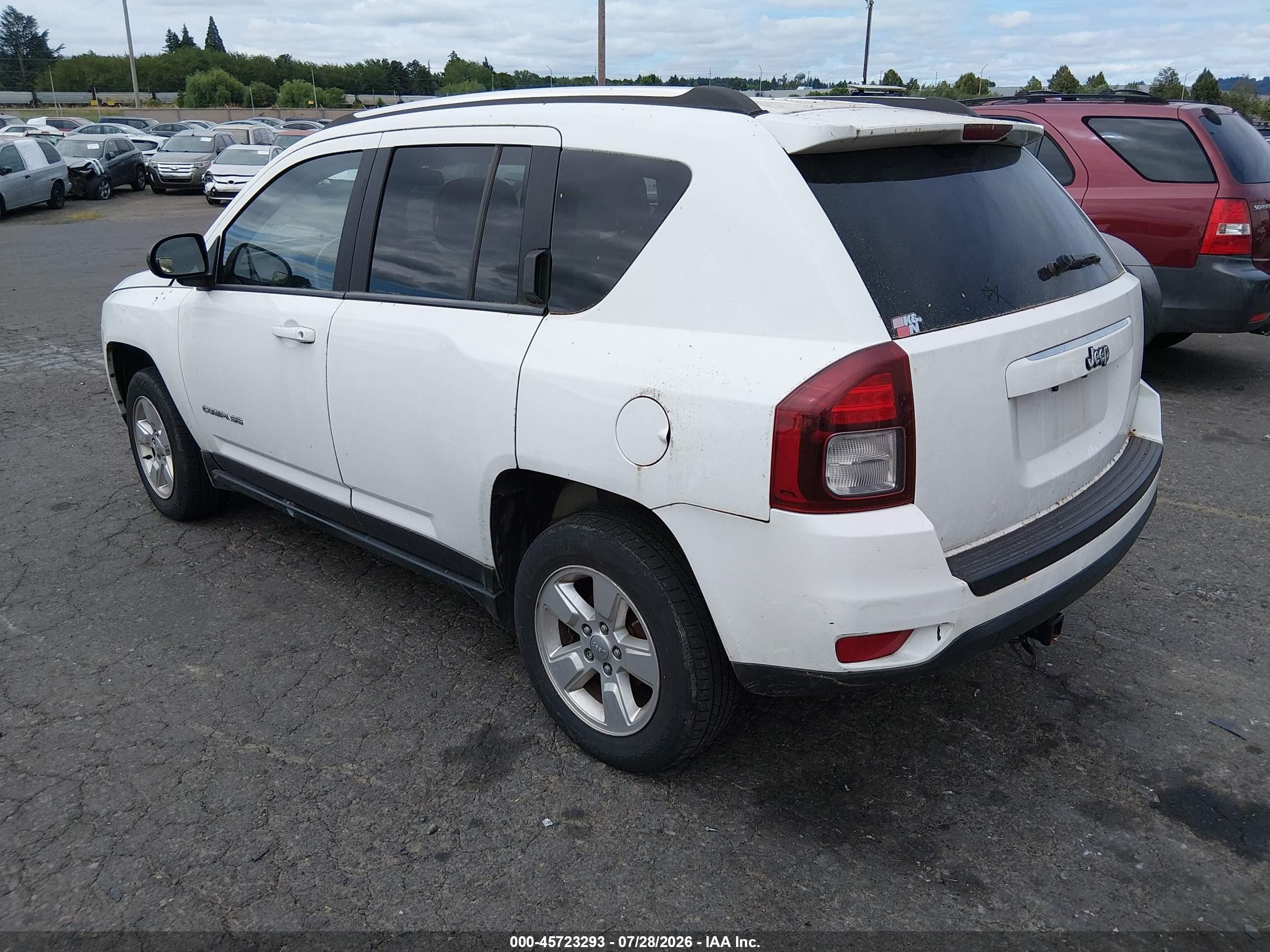 2014 Jeep Compass Sport White vin: 1C4NJCBA3ED832569