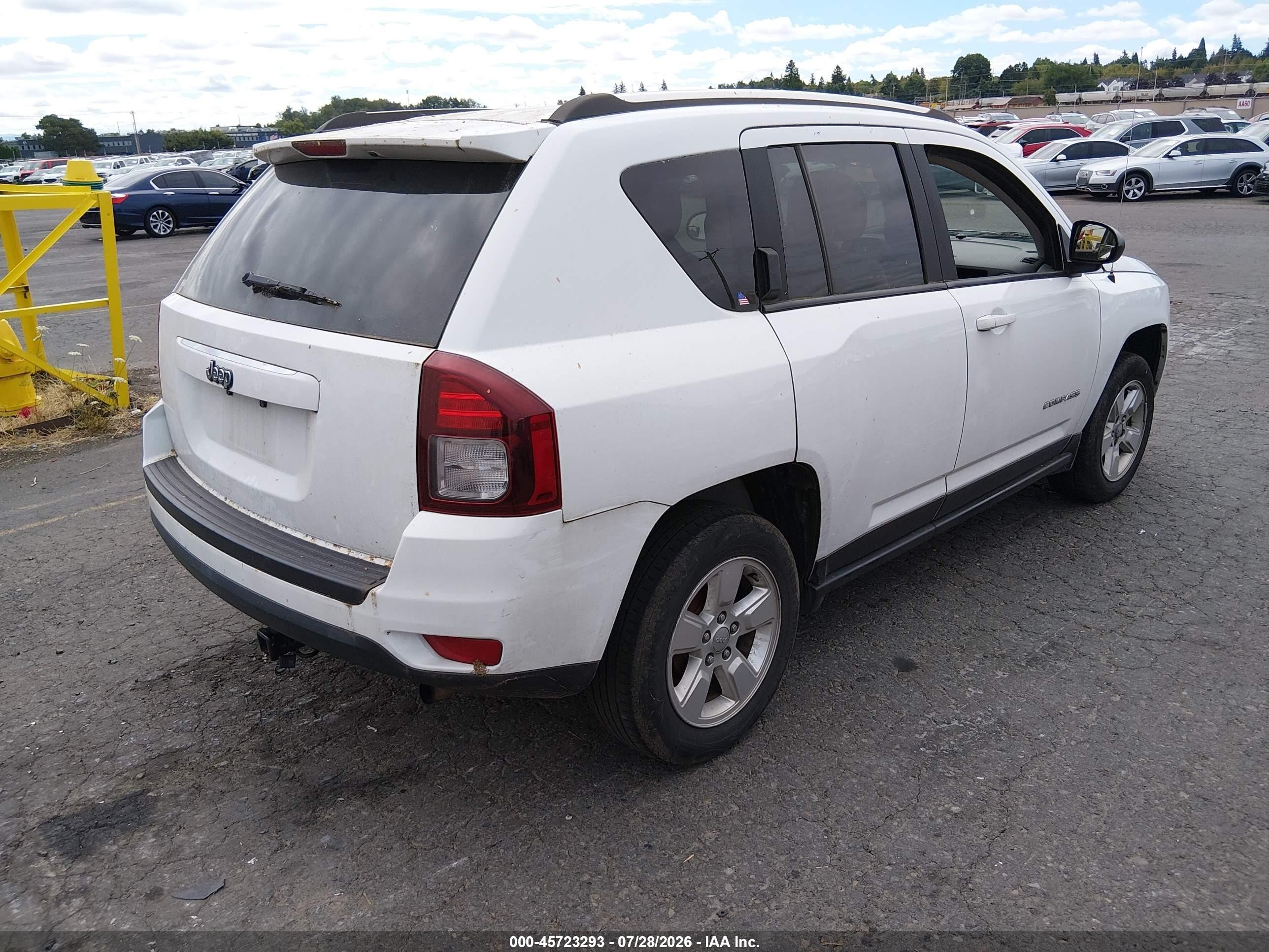 2014 Jeep Compass Sport White vin: 1C4NJCBA3ED832569