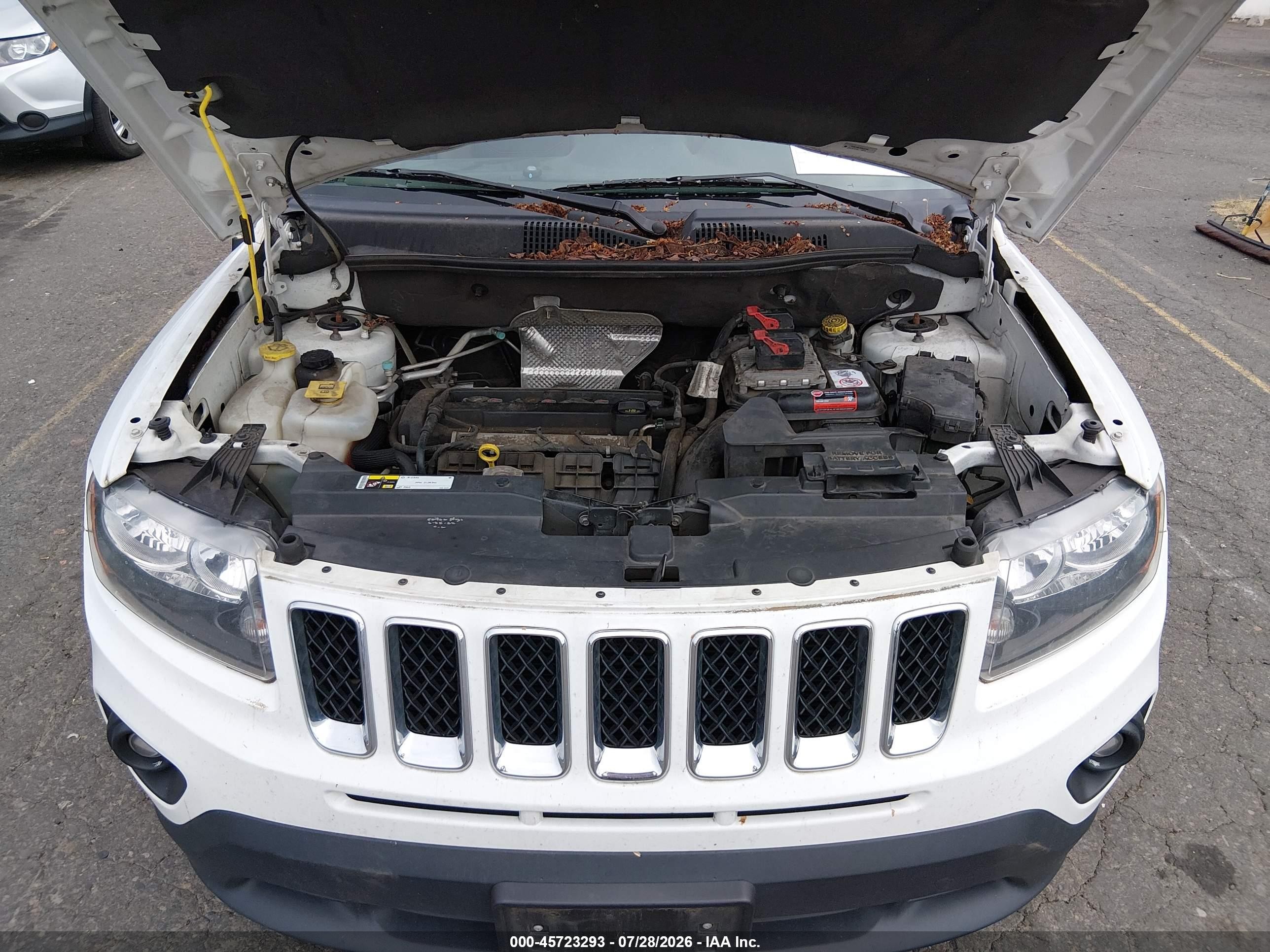 2014 Jeep Compass Sport White vin: 1C4NJCBA3ED832569