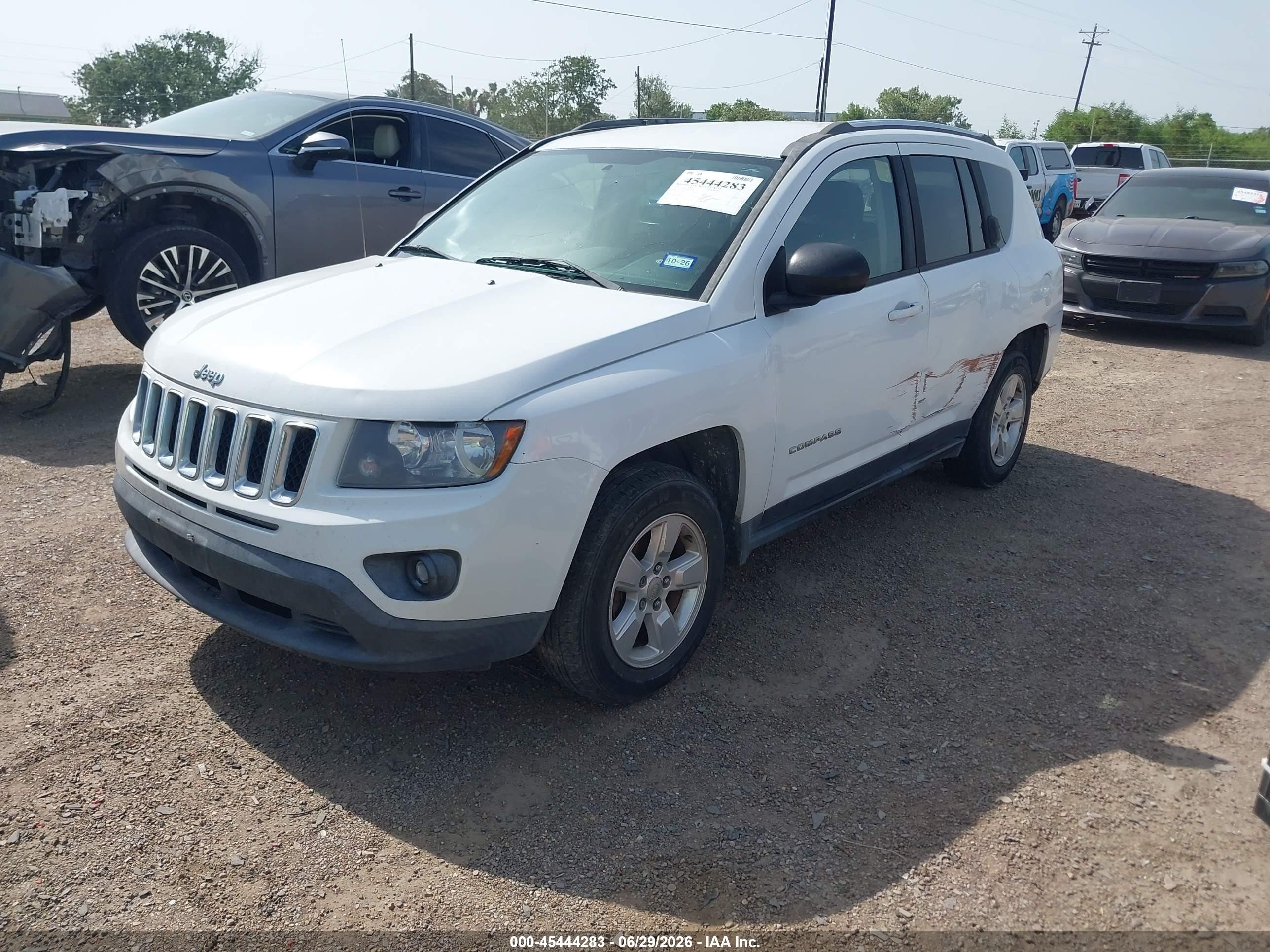 2015 Jeep Compass Sport White vin: 1C4NJCBA3FD273218