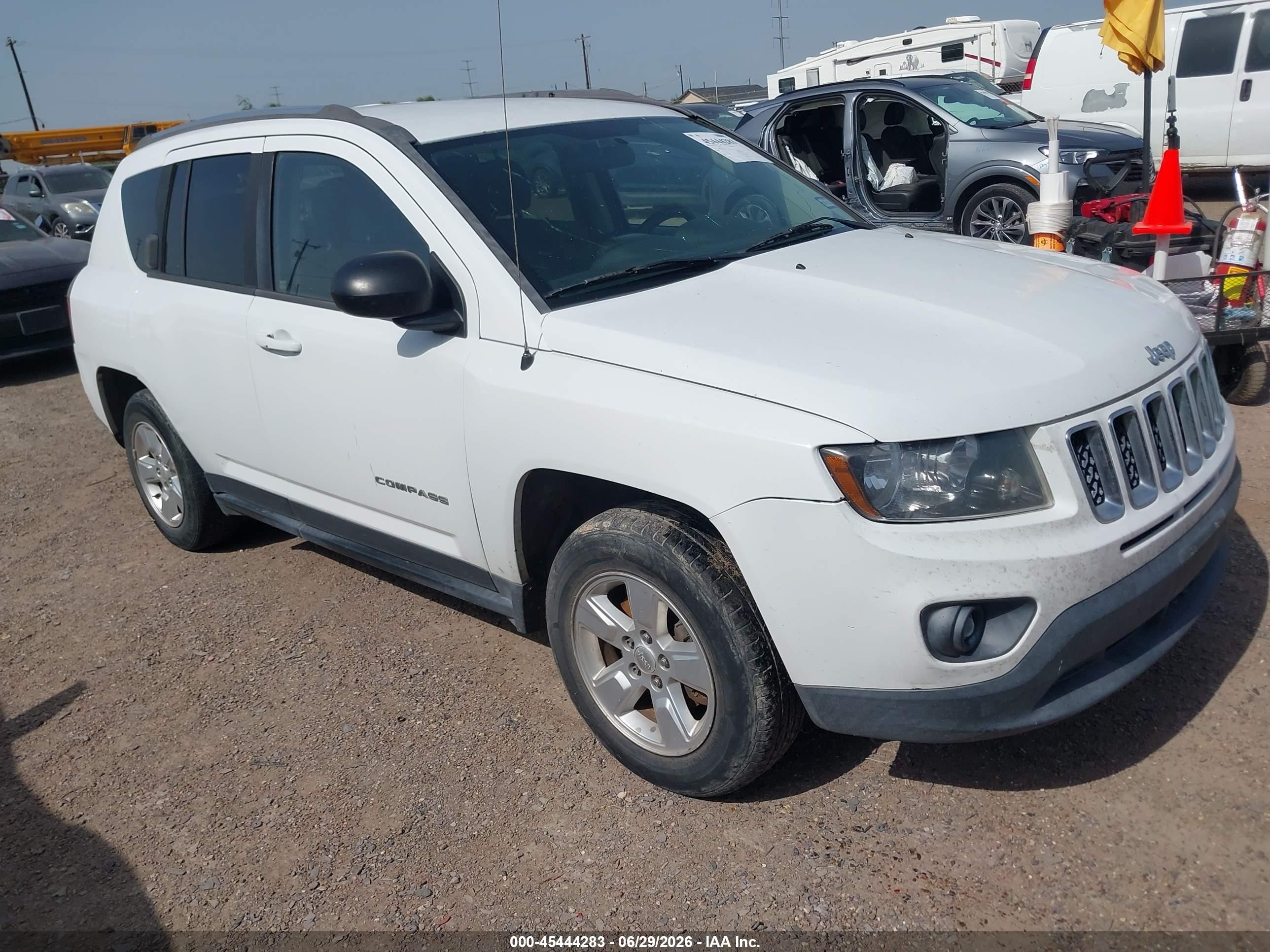 2015 Jeep Compass Sport White vin: 1C4NJCBA3FD273218