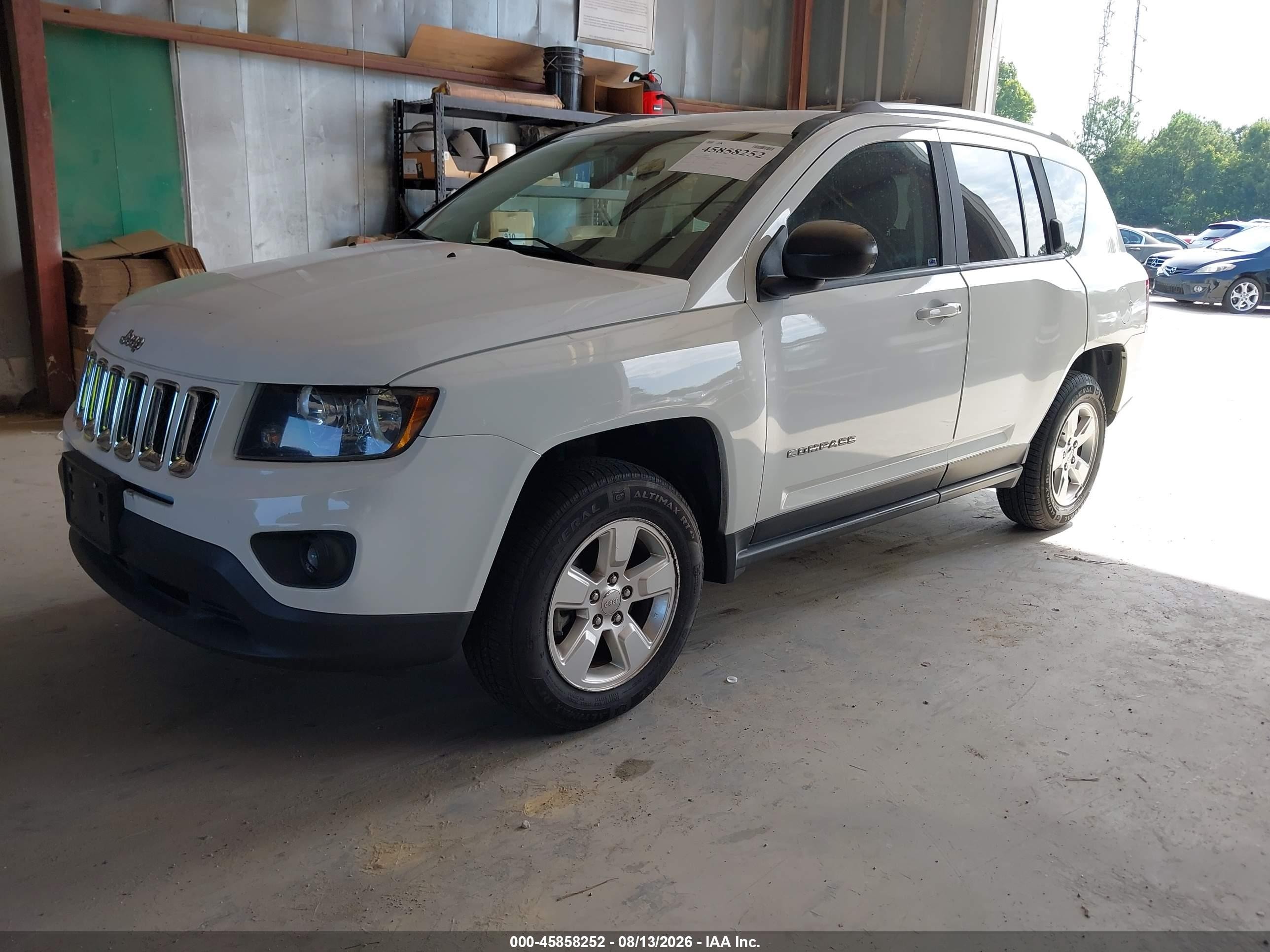2015 Jeep Compass Sport White vin: 1C4NJCBA3FD285076