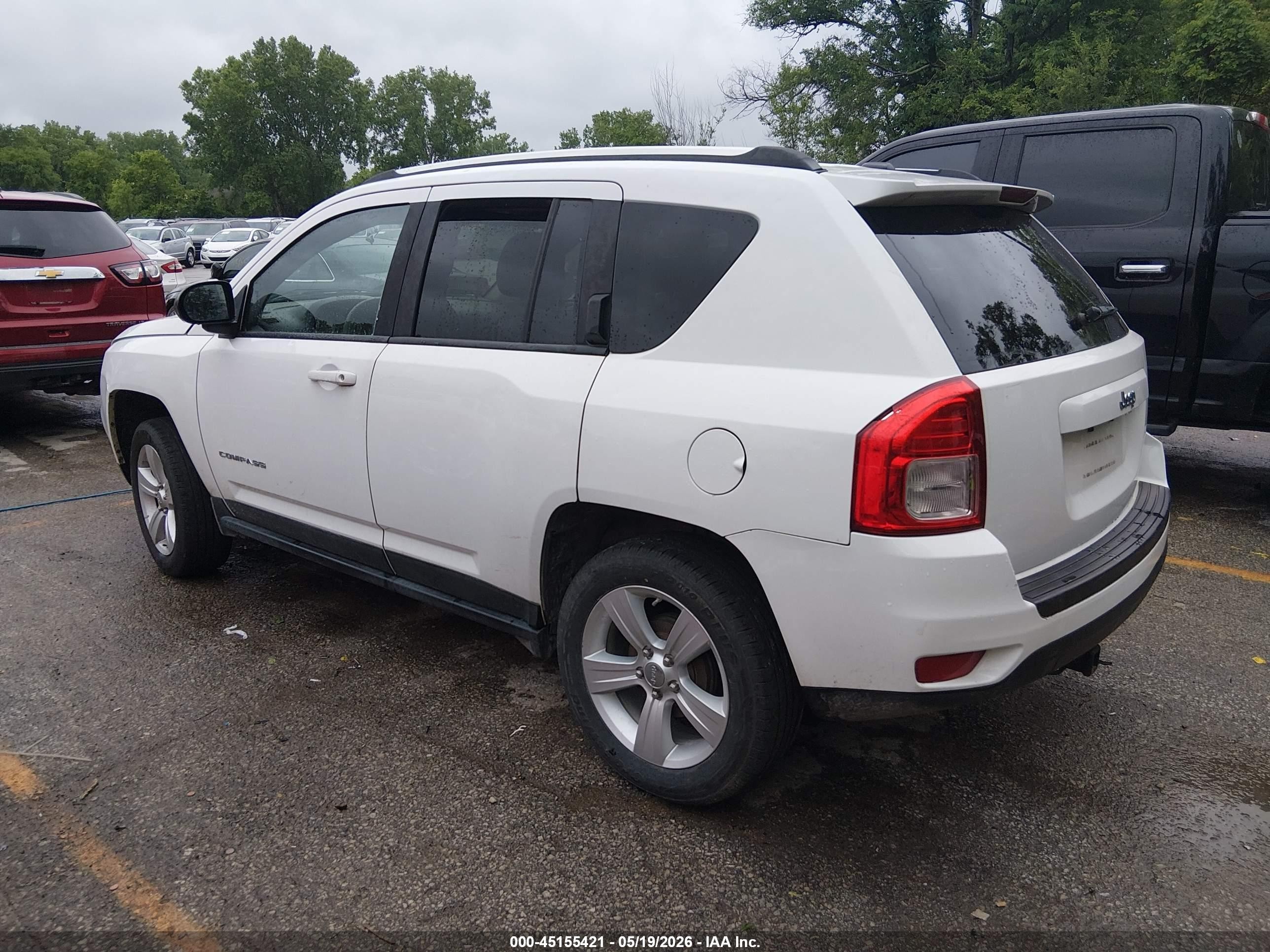 2012 Jeep Compass Sport White vin: 1C4NJCBA4CD684073