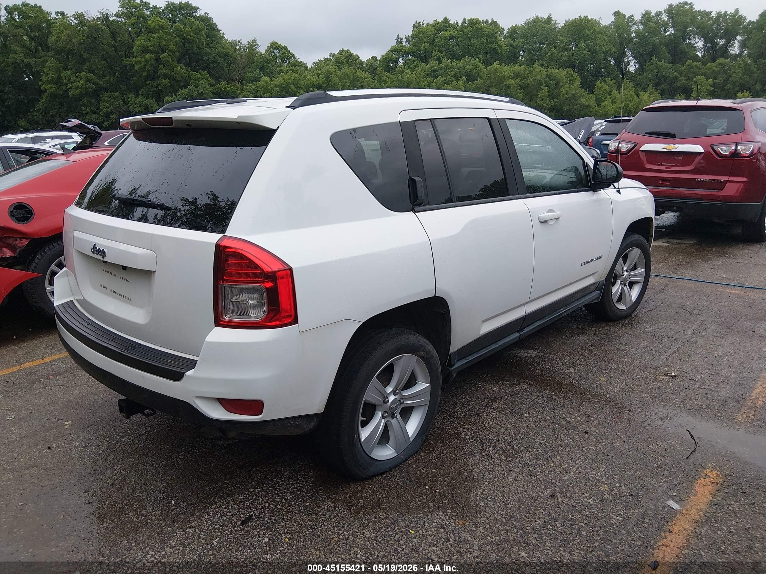 2012 Jeep Compass Sport White vin: 1C4NJCBA4CD684073