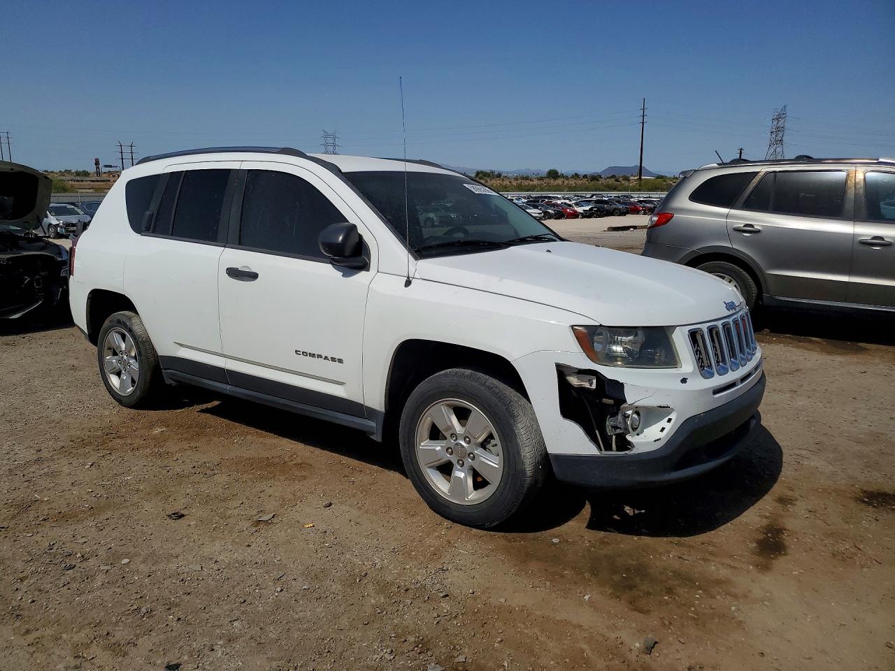 2014 Jeep Compass Sport White vin: 1C4NJCBA4ED537805