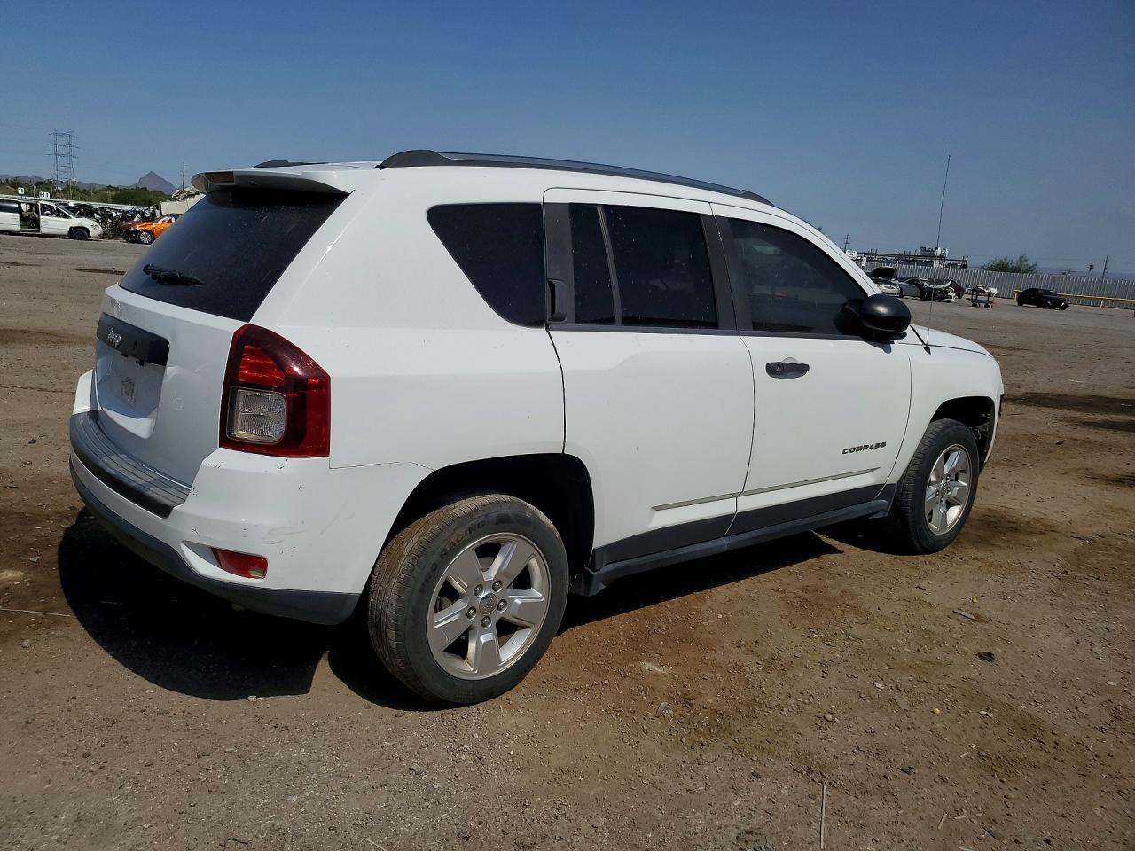 2014 Jeep Compass Sport White vin: 1C4NJCBA4ED537805