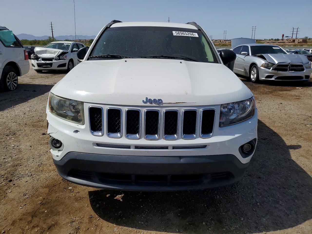 2014 Jeep Compass Sport White vin: 1C4NJCBA4ED537805