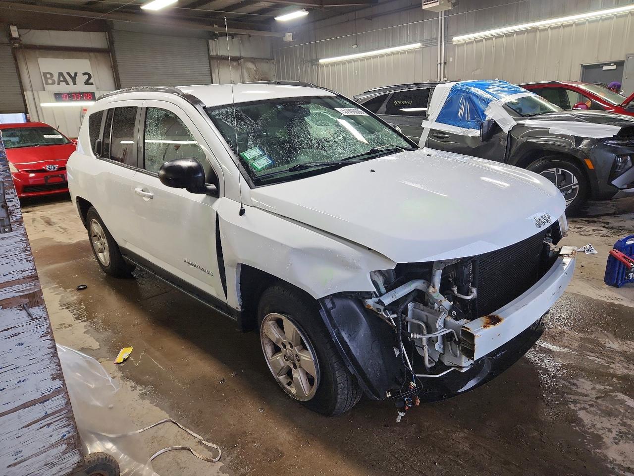 2014 Jeep Compass Sport White vin: 1C4NJCBA4ED832483